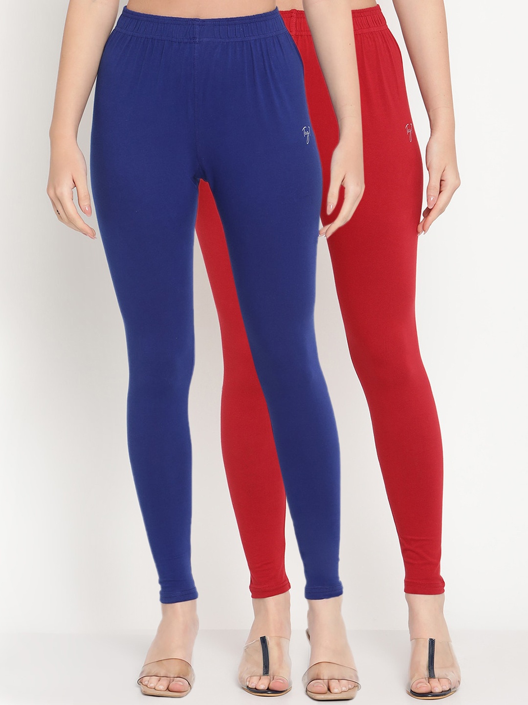 

TAG 7 Women Pack of 2 Solid Ankle Length Leggings, Maroon