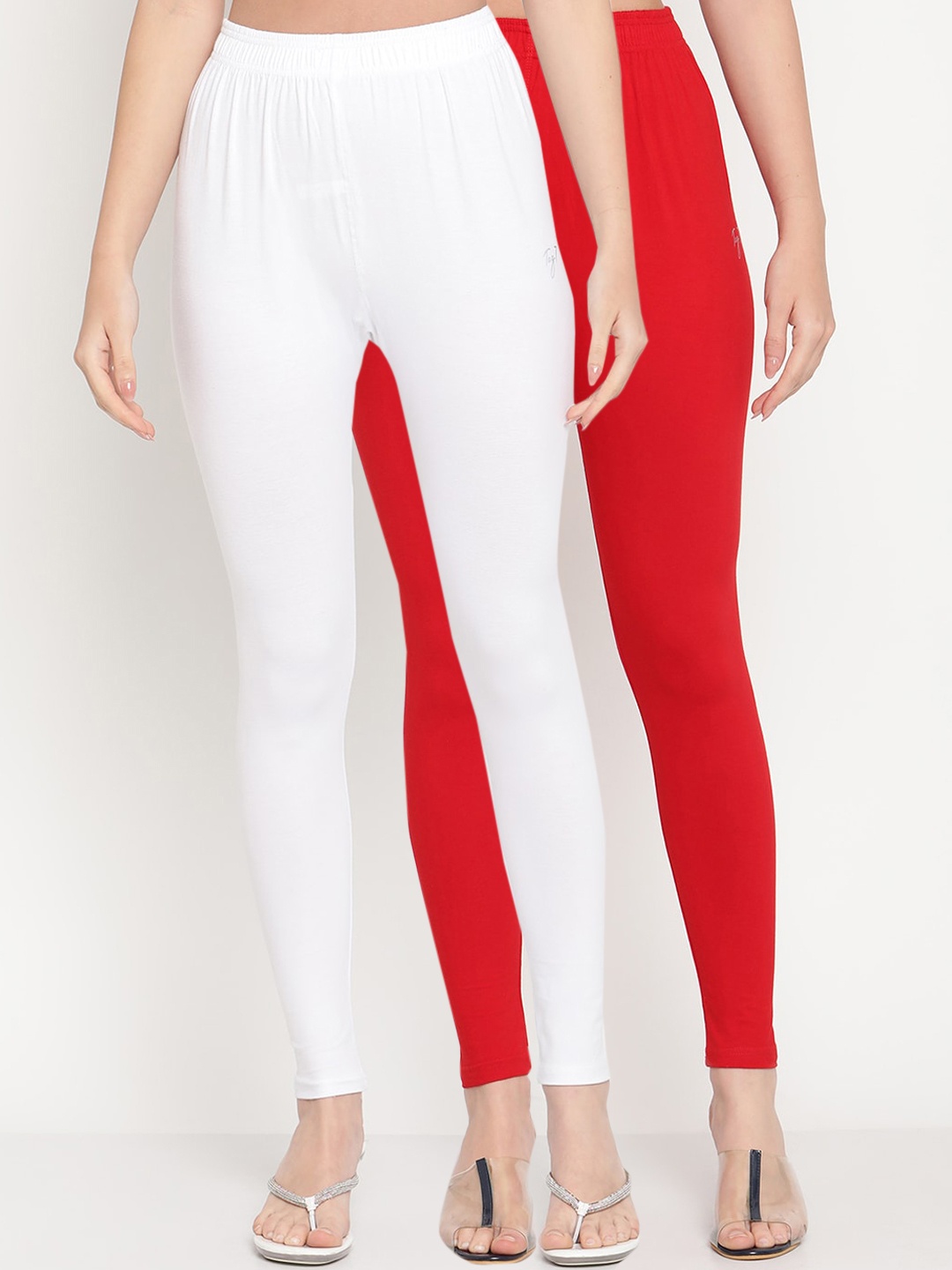 

TAG 7 Pack Of 2 Solid Ankle-Length Leggings, White