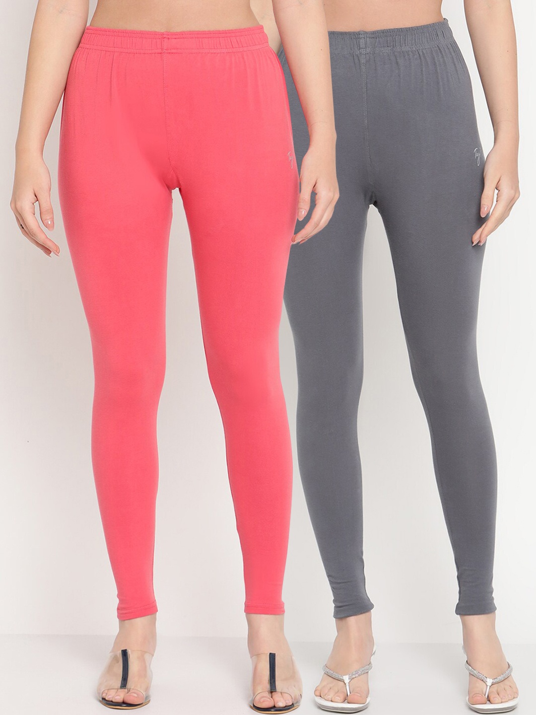 

TAG 7 Women Pack of 2 Ankle Length Leggings, Pink