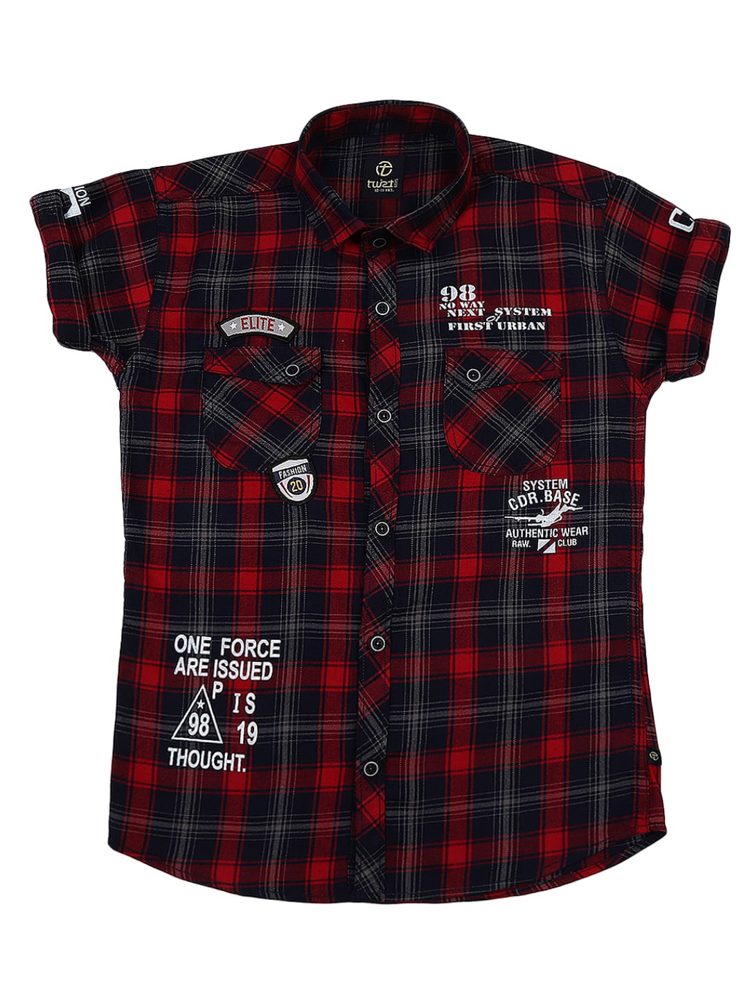 

V-Mart Boys Red Classic Regular Fit Tartan Checked Cotton Casual Shirt