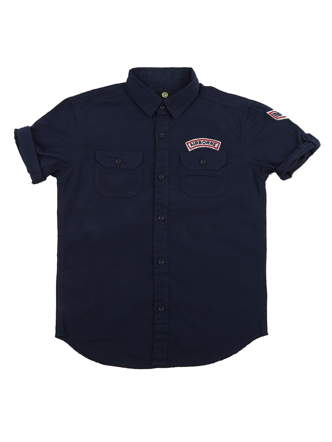 

V-Mart Boys Navy Blue Classic Regular Fit Solid Cotton Casual Shirt