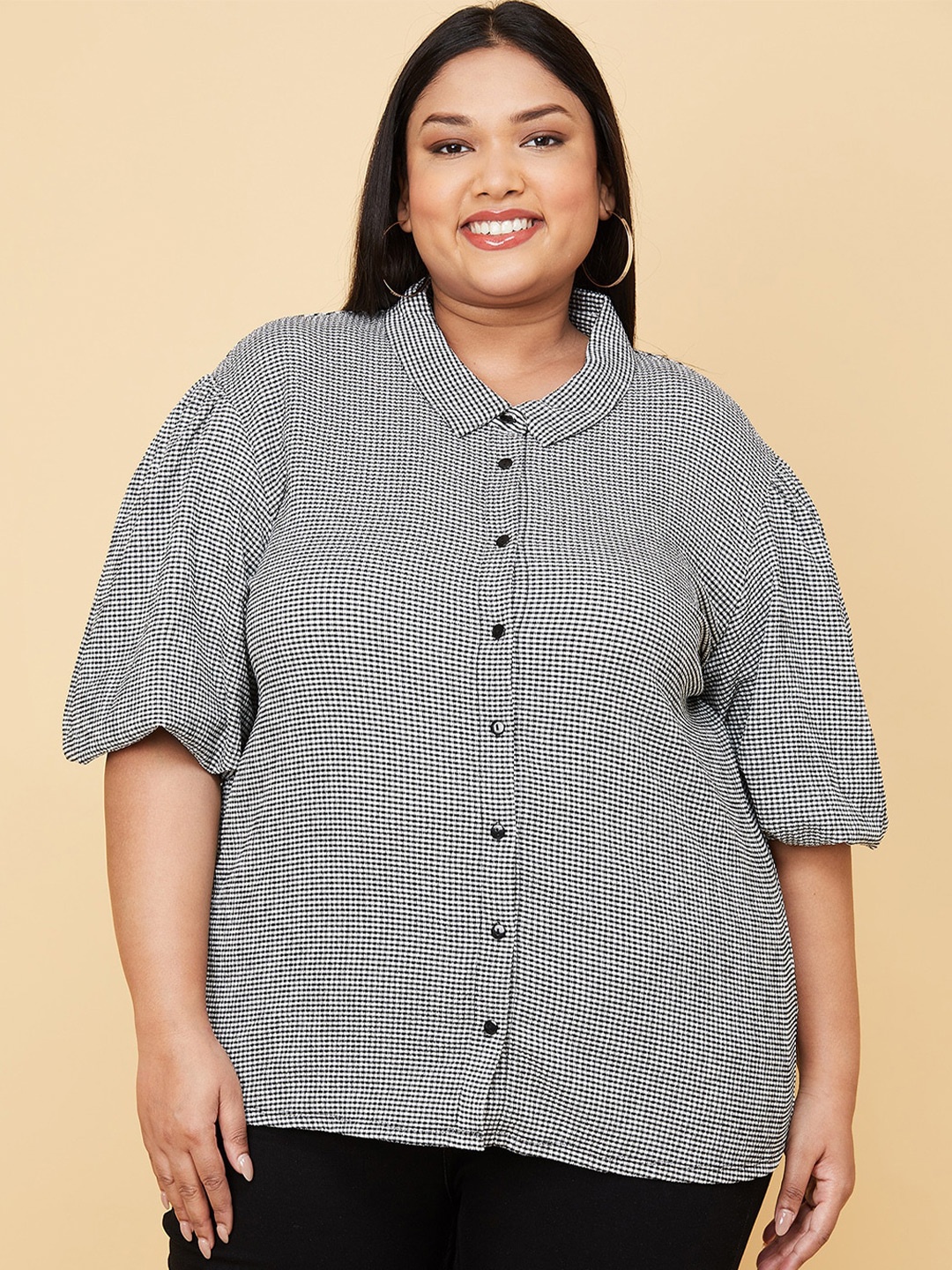 

max Women Plus Size White Striped Shirt Style Top
