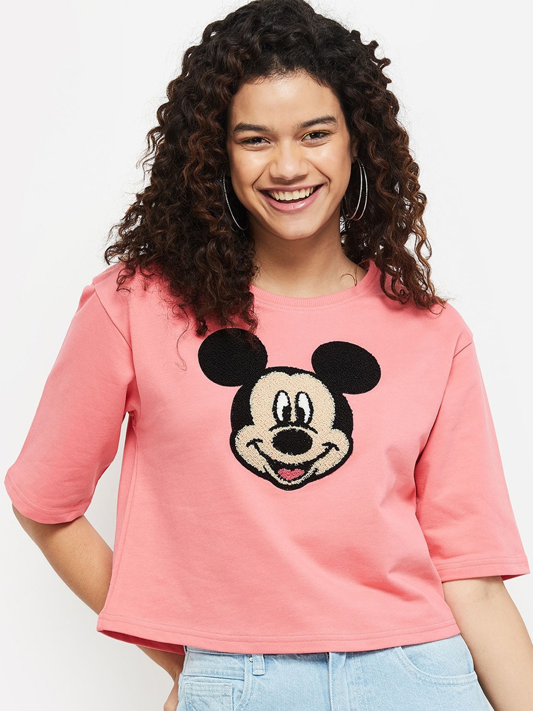 max Coral Mickey Mouse Pure Cotton Top