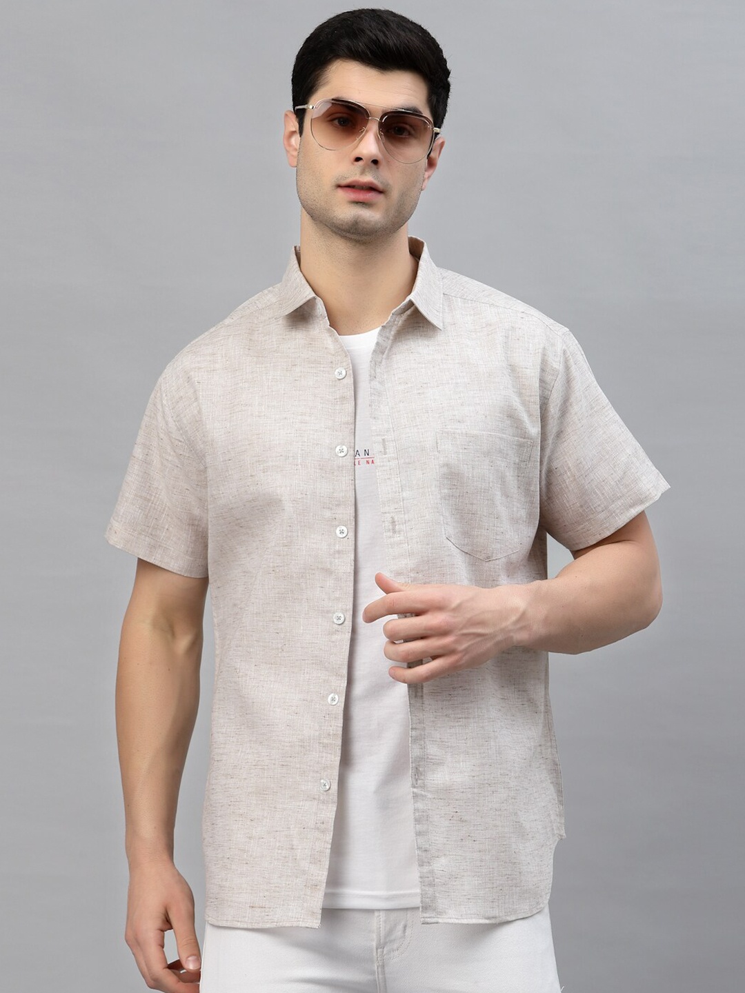 

Style Quotient Men Beige Comfort Casual Shirt