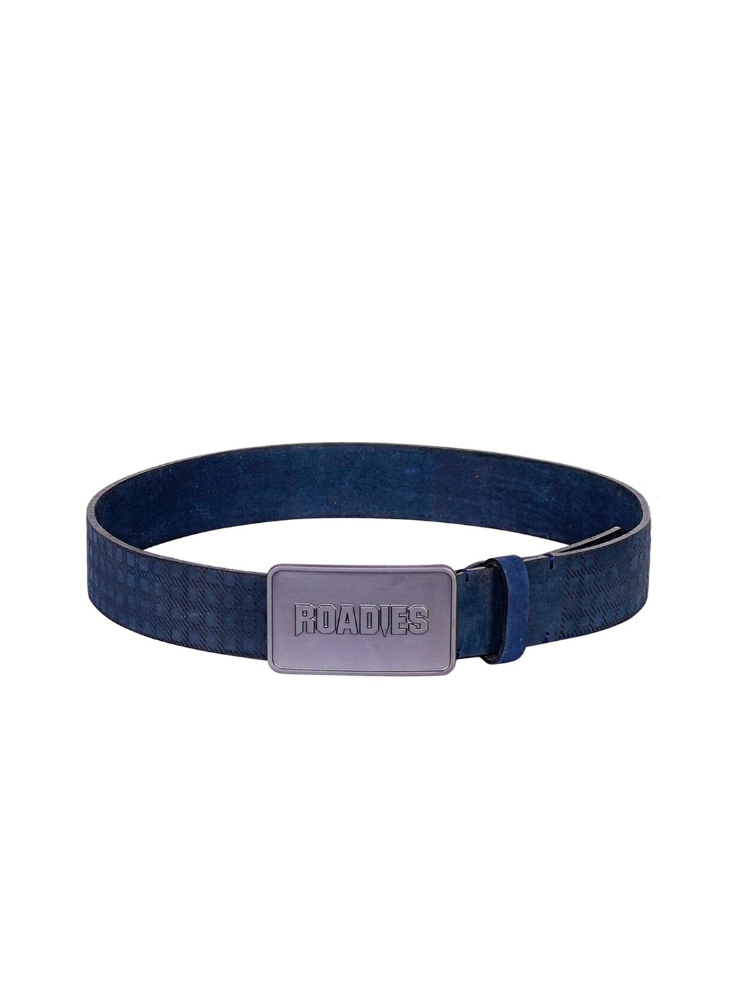 

Justanned Men Blue Textured Casual Leather Belt