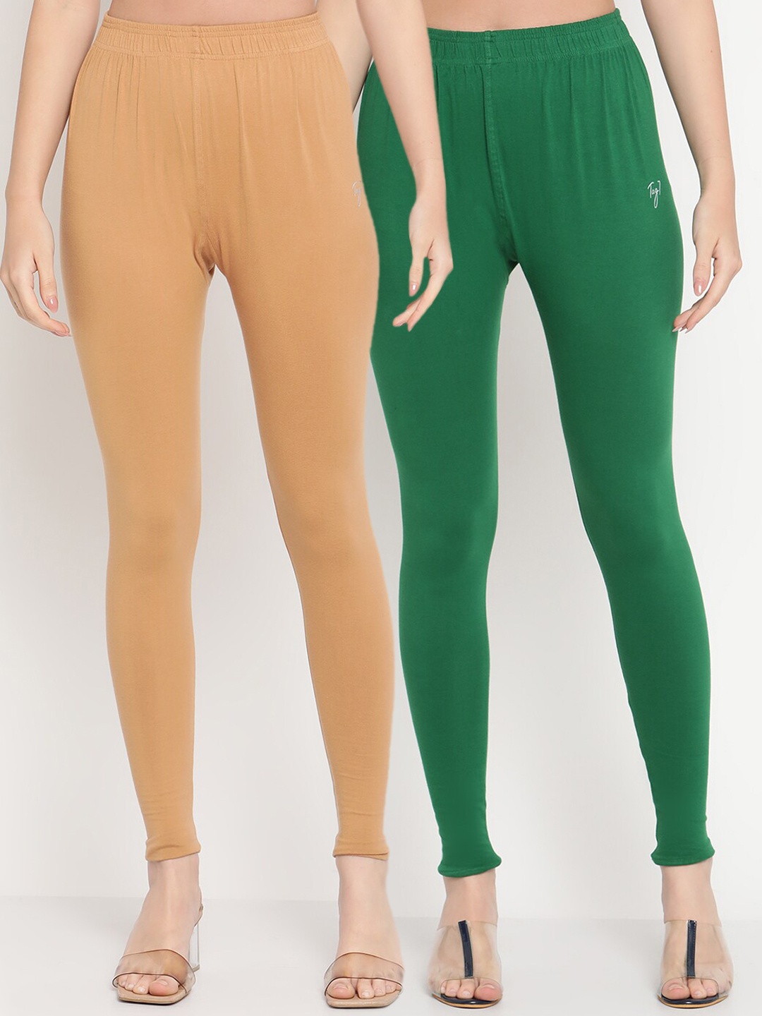 

TAG 7 Women Pack of 2 Ankle Length Leggings, Green