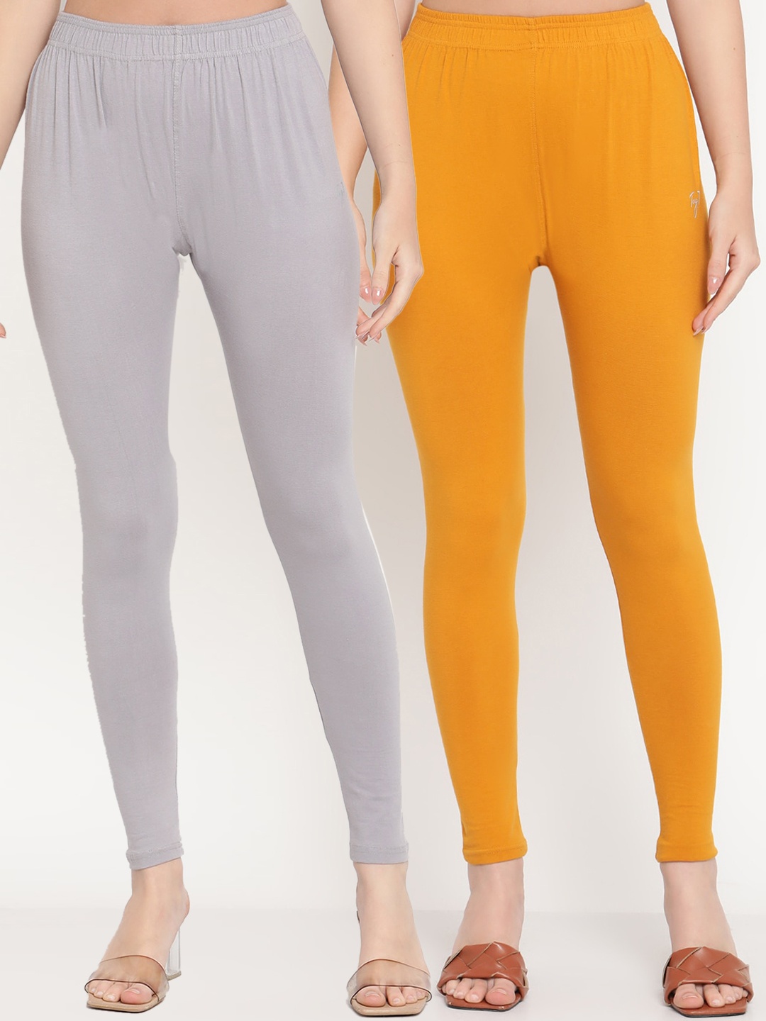 

TAG 7 Pack of 2 Mustard & Grey Ankle Length Leggings