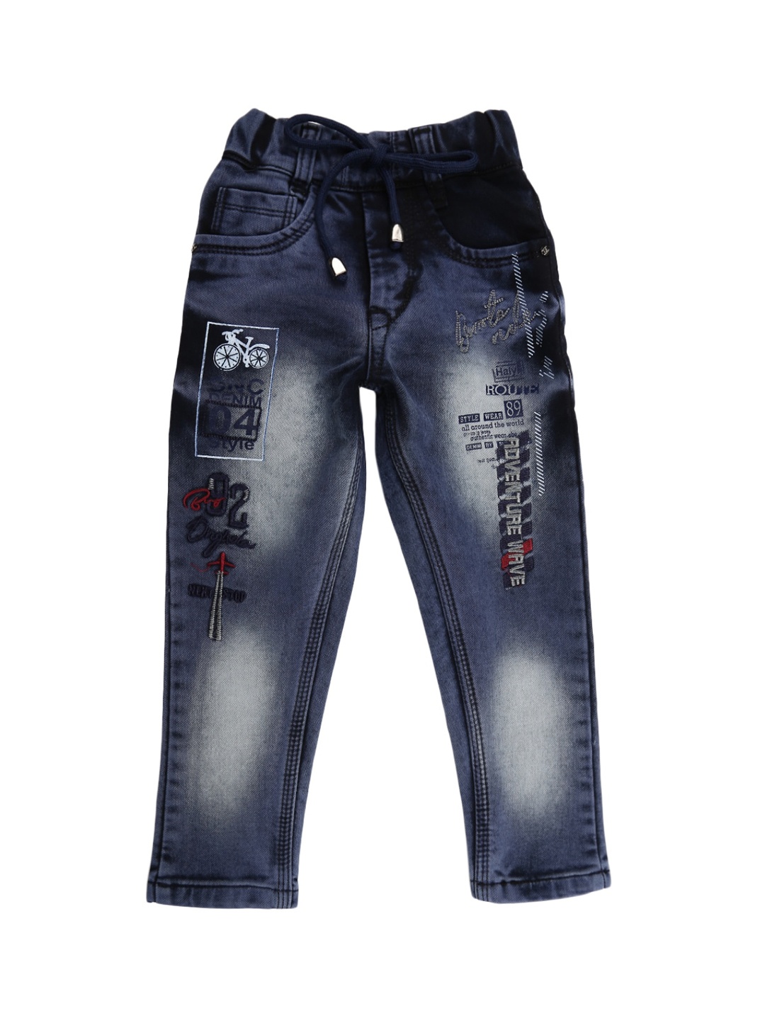 

V-Mart Boys Blue Classic Heavy Fade Mid-Waist Jeans