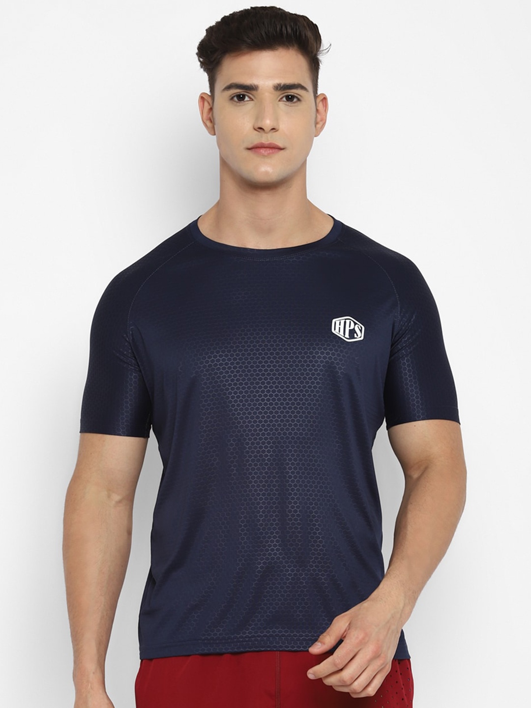 

HPS Sports Men Navy Blue Running T-shirt