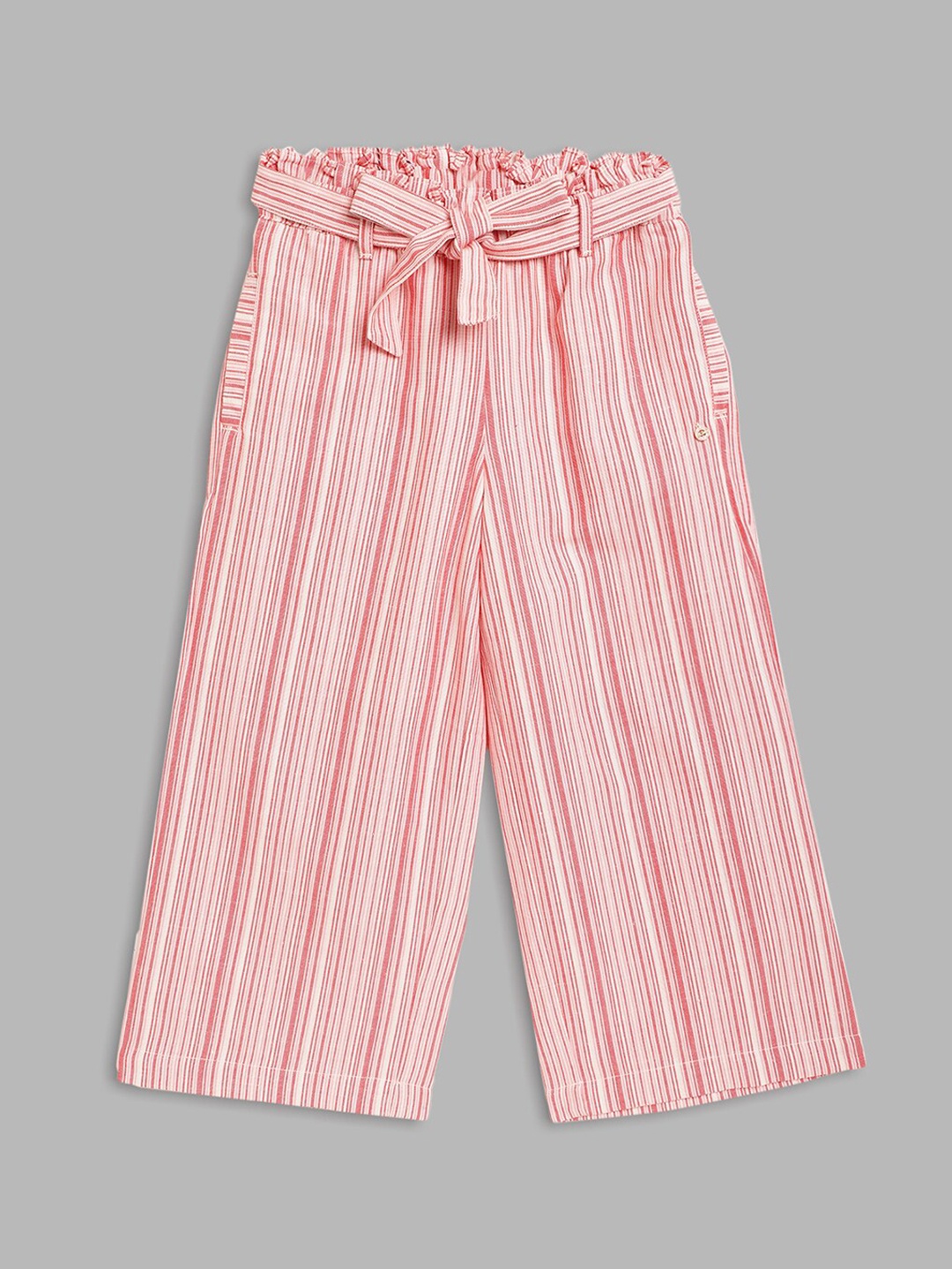 

ELLE Girls Red Striped Relaxed Leg Straight Fit Culottes Trousers