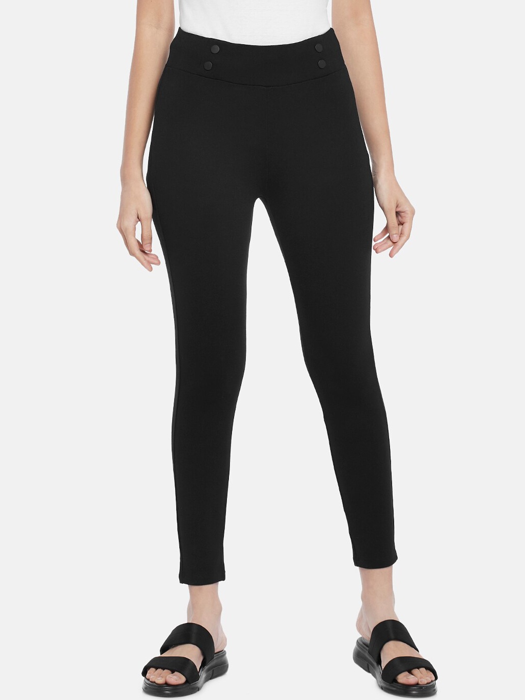 

People Women Black Skinny Fit Trousers