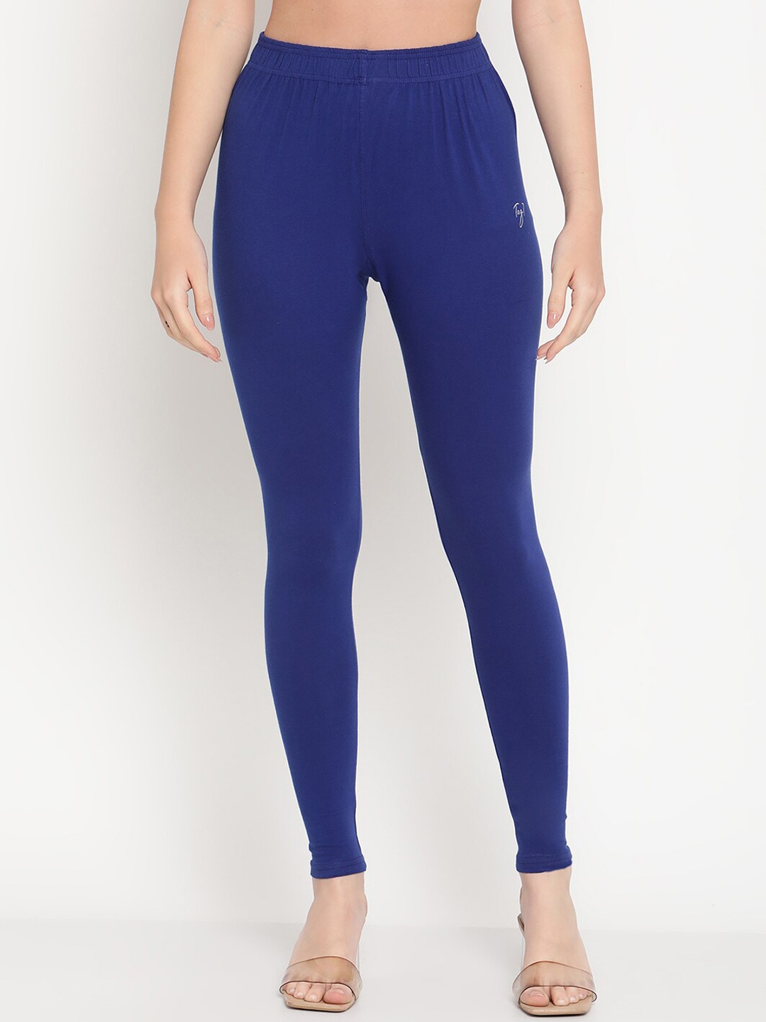 

TAG 7 Women Pack Of 2 Solid Comfort-Fit Ankle-Length Leggings, Blue