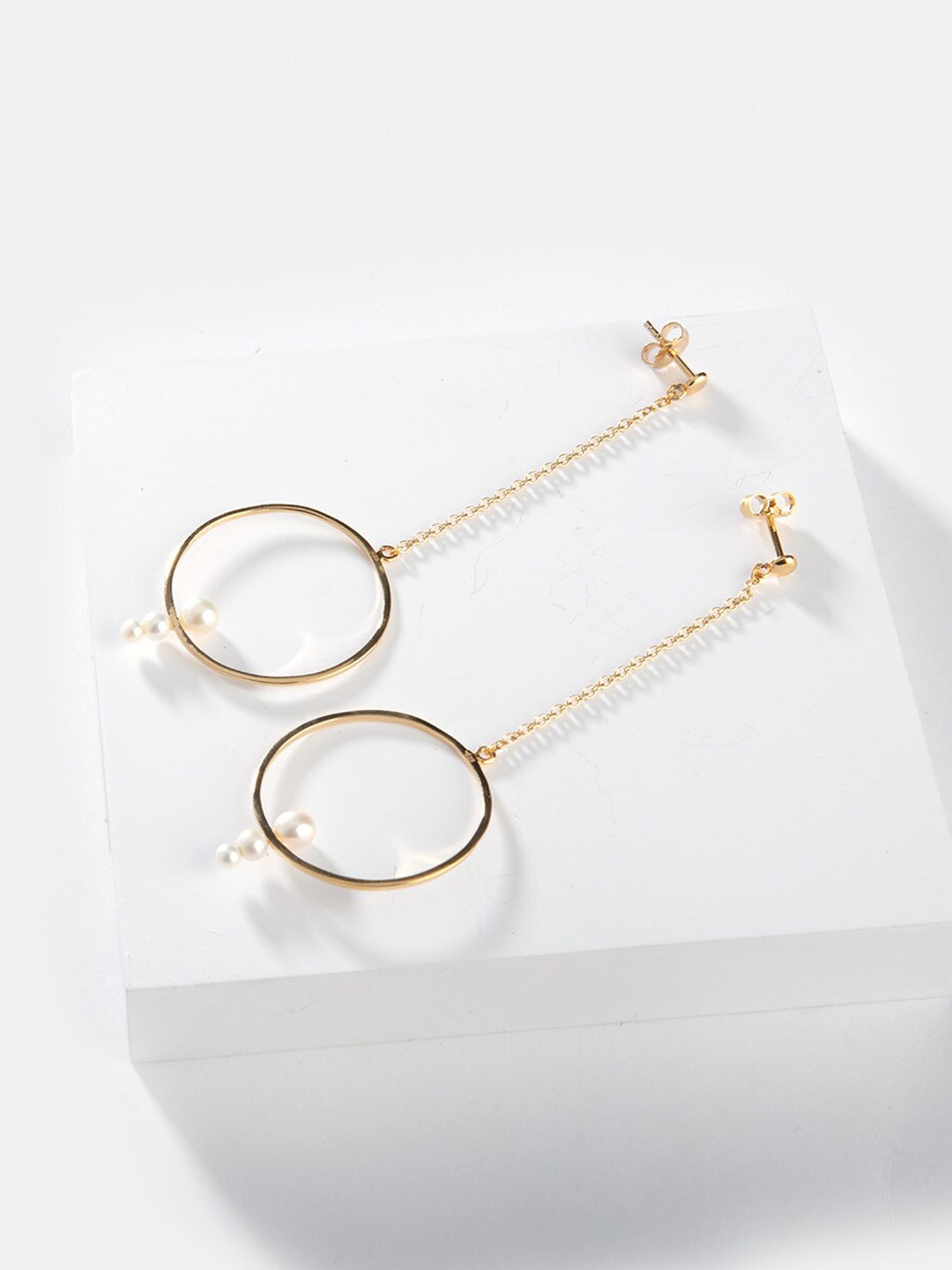 

SHAYA Gold-Plated Contemporary Drop Earrings