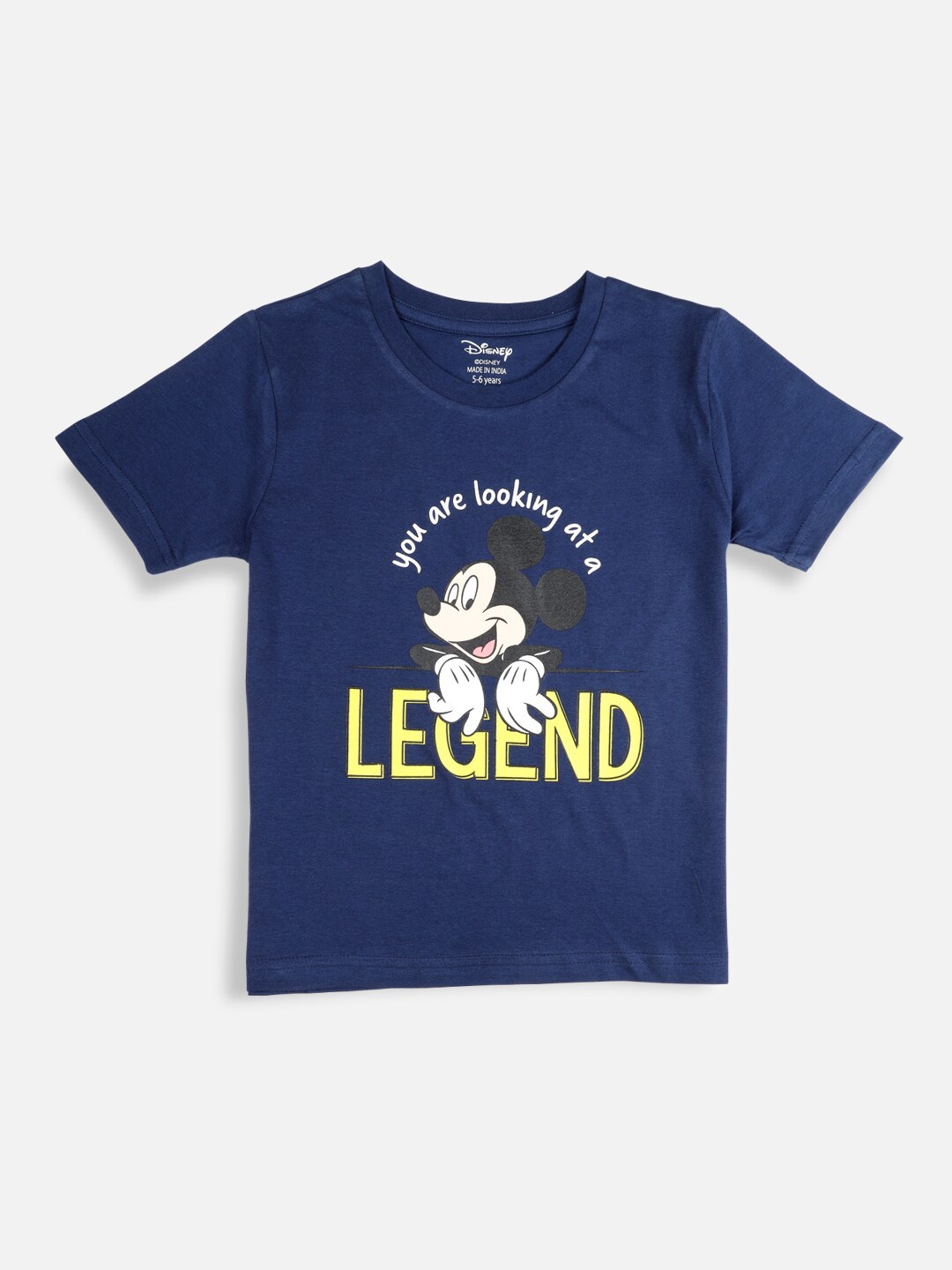 

Nap Chief Kids Blue Mickey Mouse Printed Slim Fit Pure Cotton T-shirt