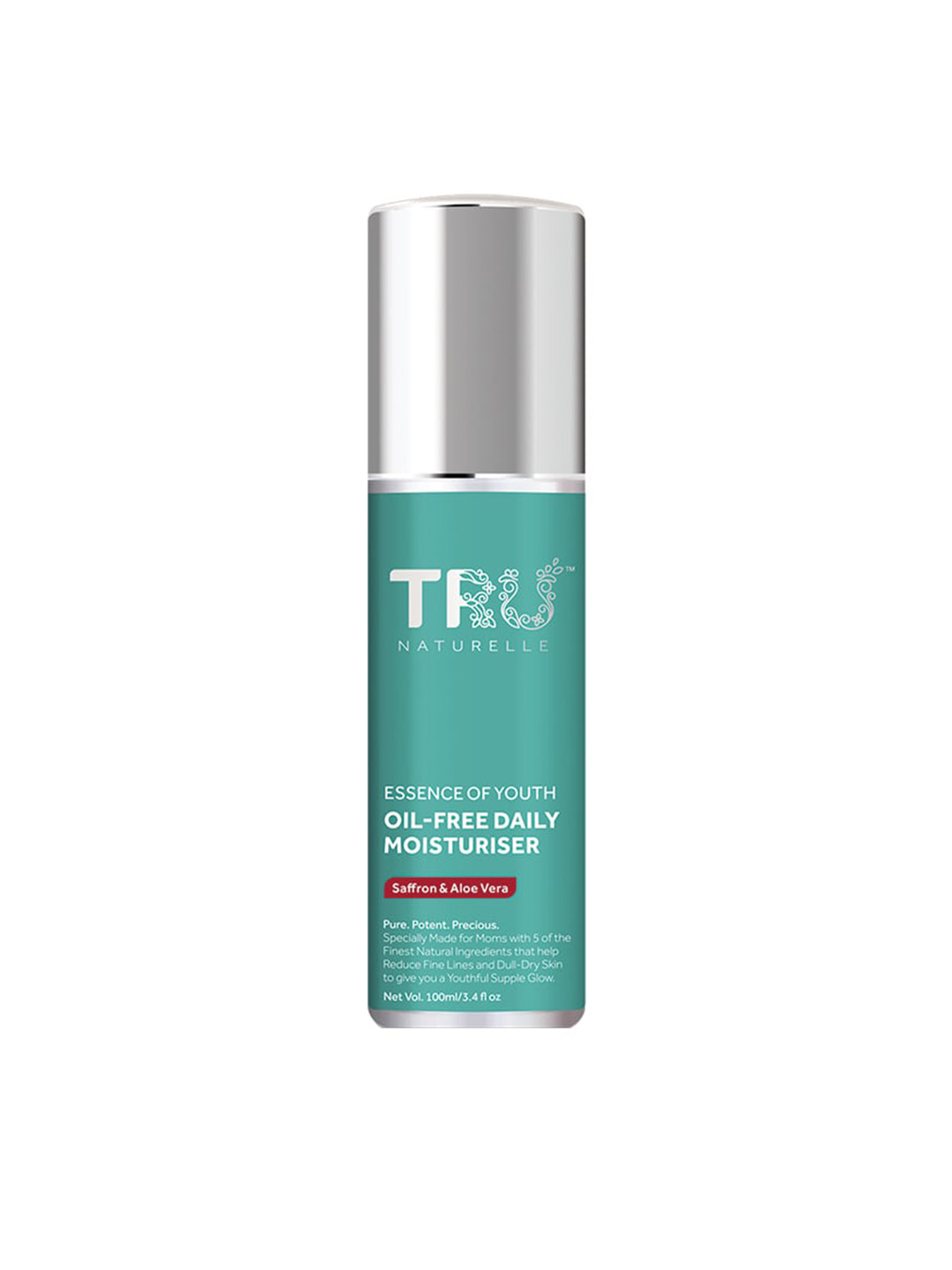 

TRU NATURELLE Essence of Youth Oil-Free Daily Moisturiser with Aloe & Saffron - 100ml, Green