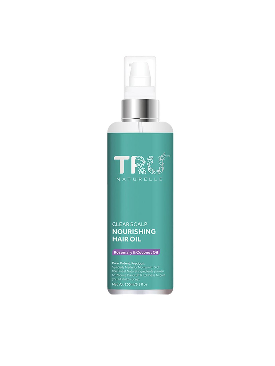 

TRU NATURELLE Clear Scalp Anti-Dandruff Hair Oil with Rosemary & Coconut Oil - 200ml, Green