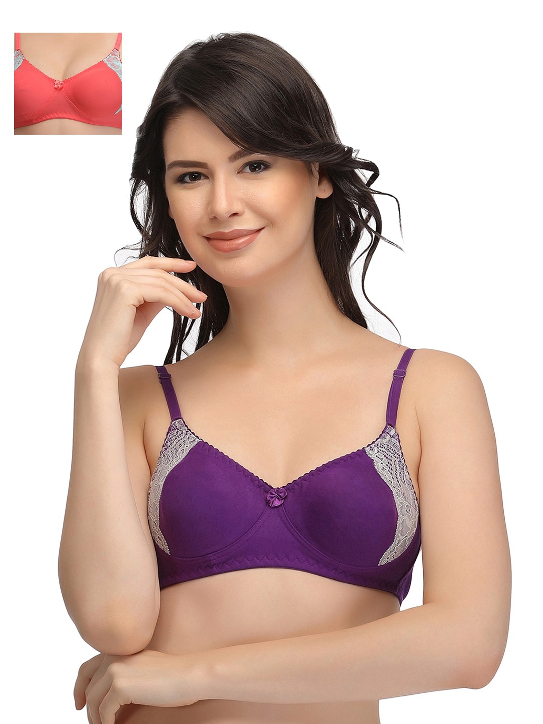 

Clovia Pack Of 2 Bra, Purple