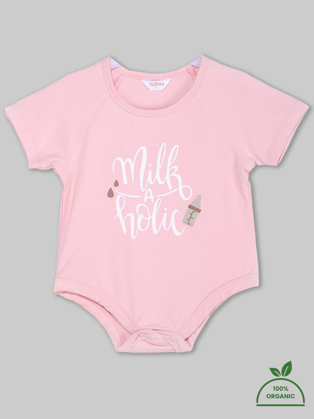 

Kidbea Infant Girls Pink Typography Bodysuit