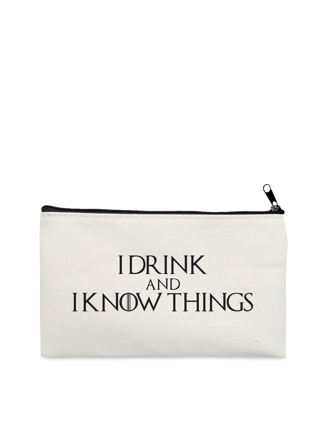 

The Art People Off White & Black Printed Travel Pouch