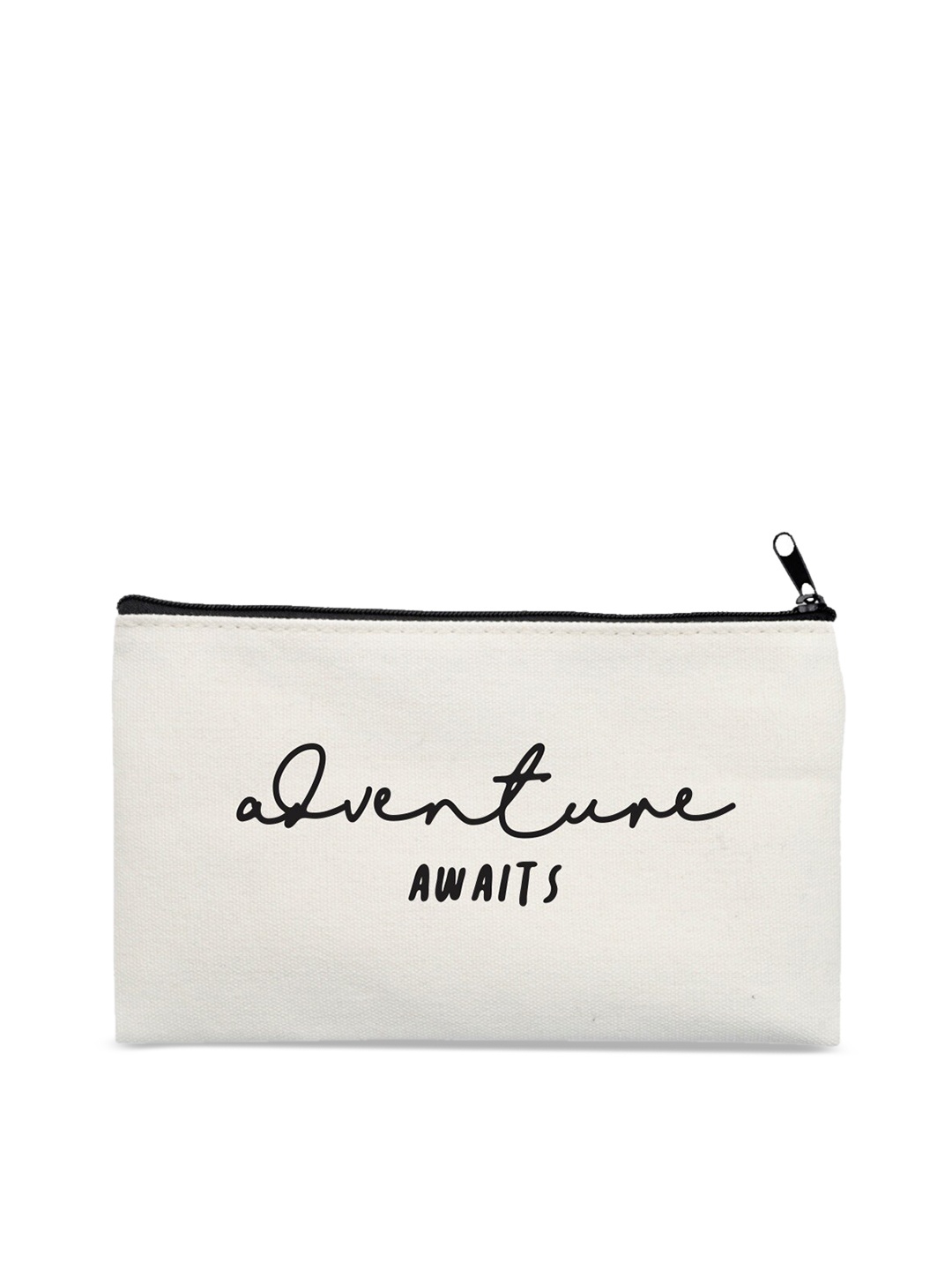 

The Art People Off-White & Black Printed Canvas Pouch