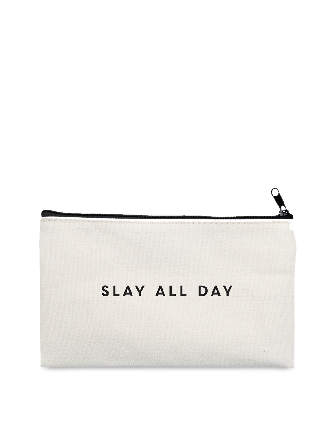 

The Art People Off White & Black Printed Travel Pouch