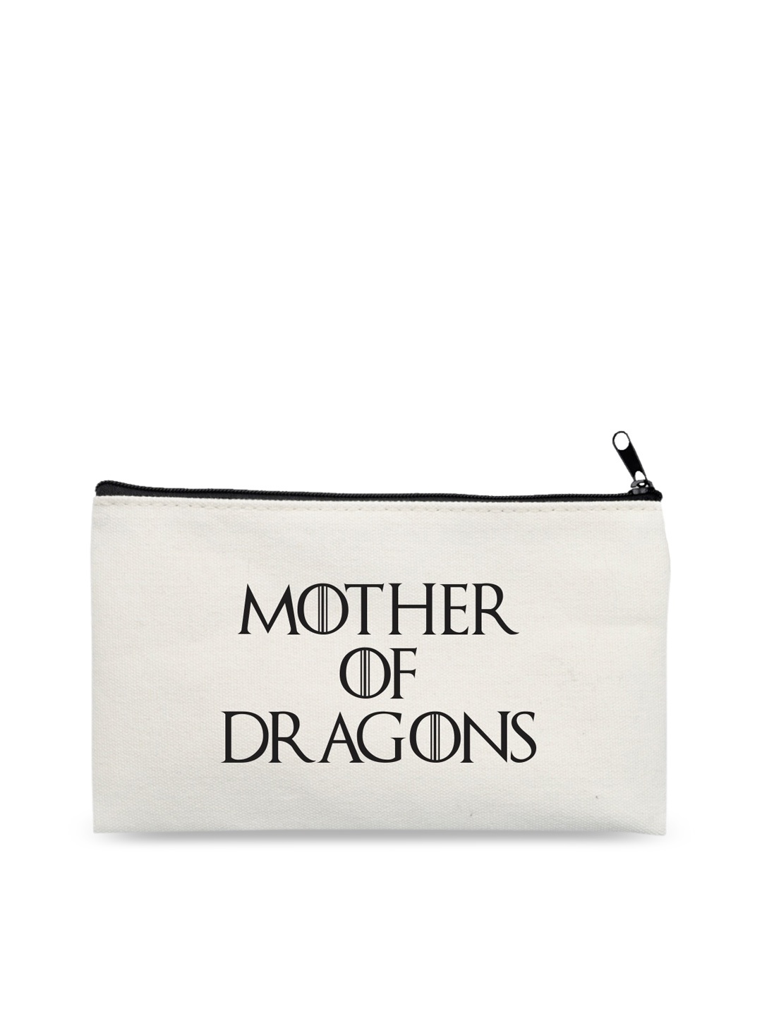 

The Art People Off-White & Black Printed Canvas Travel Pouch
