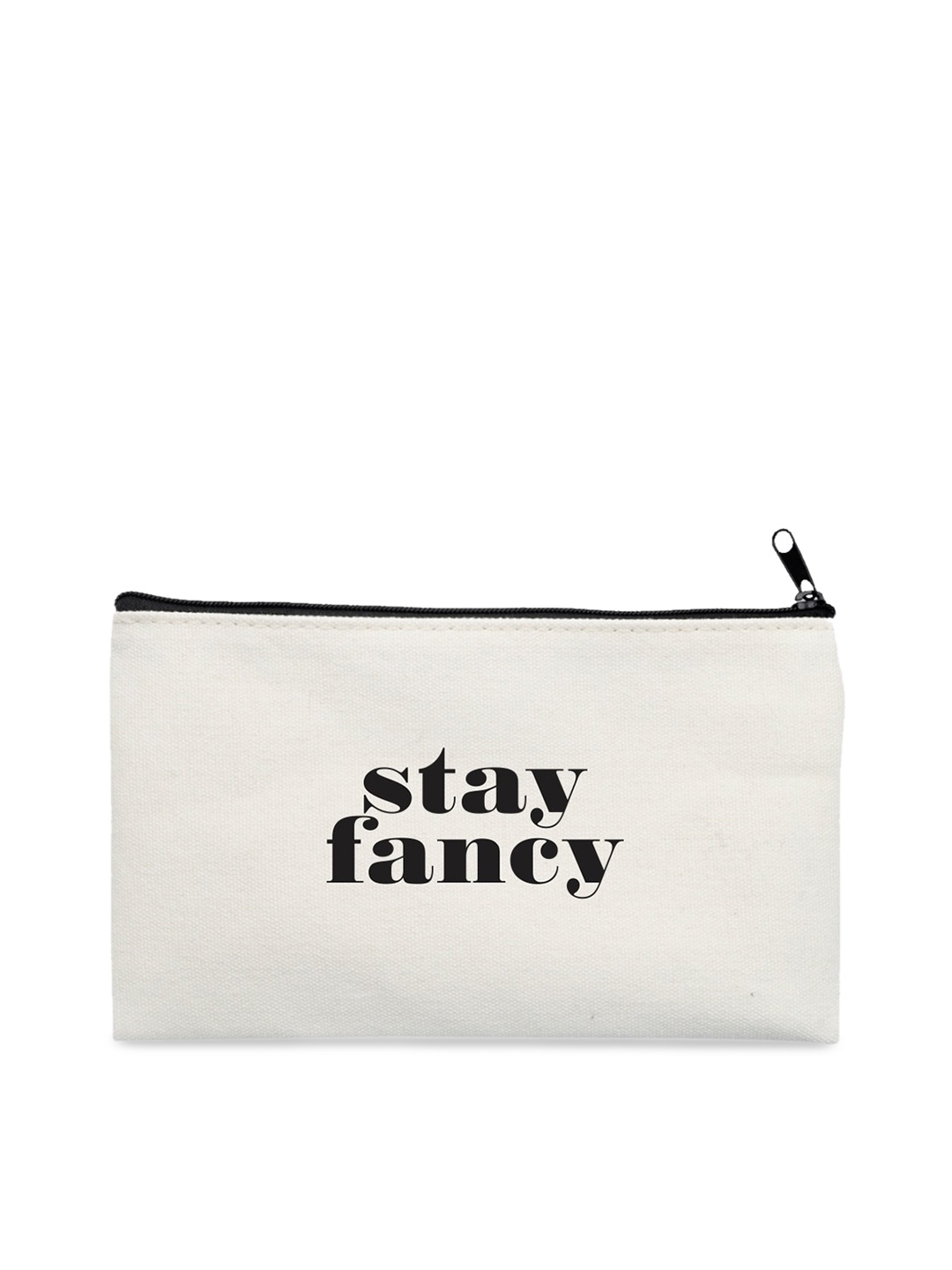 

The Art People Off White & Black Printed Travel Pouch