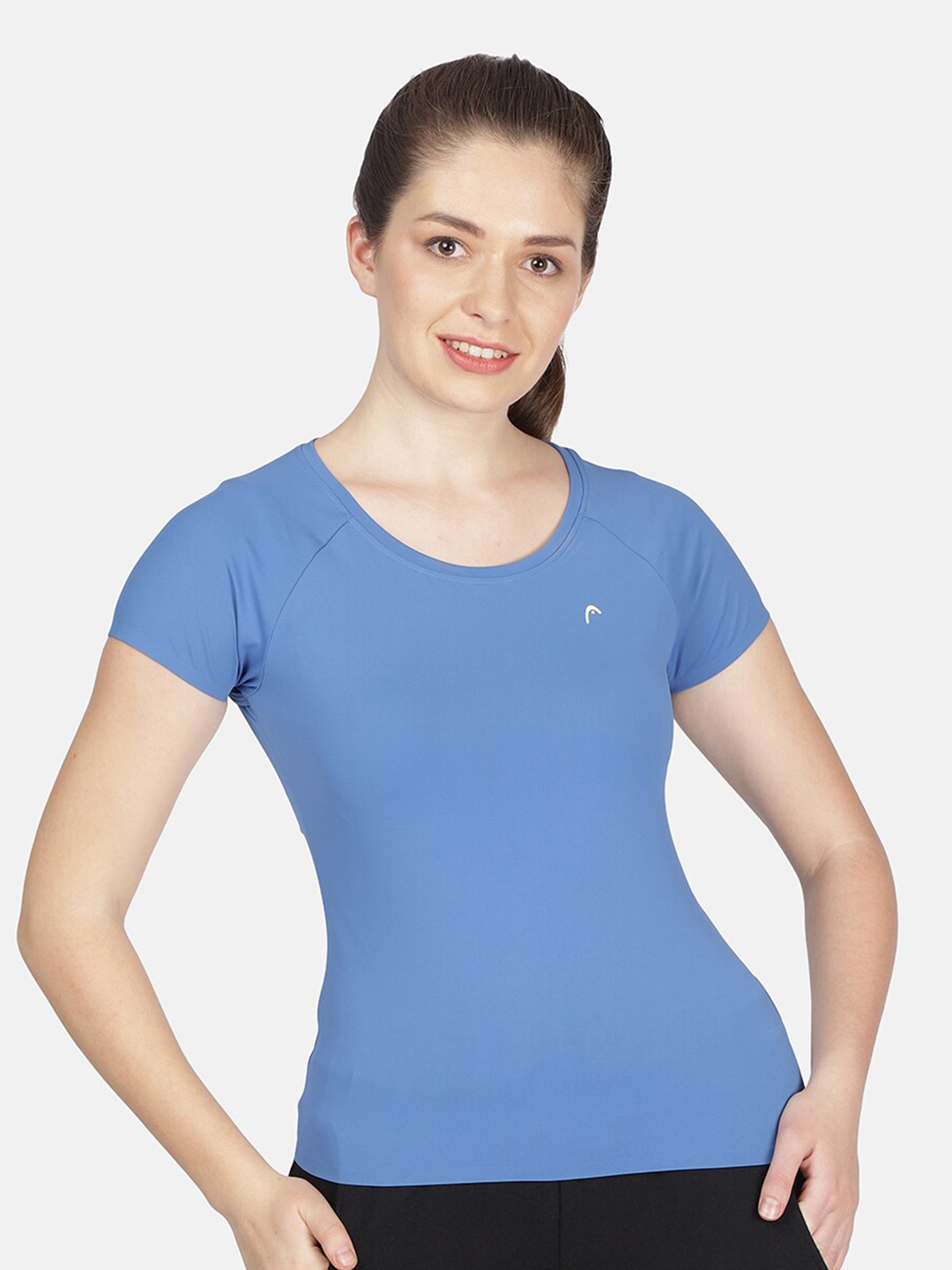 

Head Women Blue Slim Fit Training or Gym T-shirt