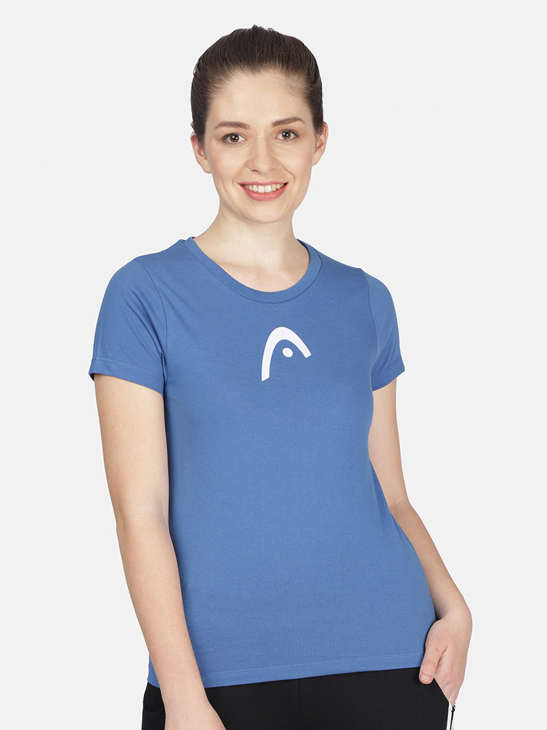 

Head Women Blue Slim Fit Training or Gym T-shirt