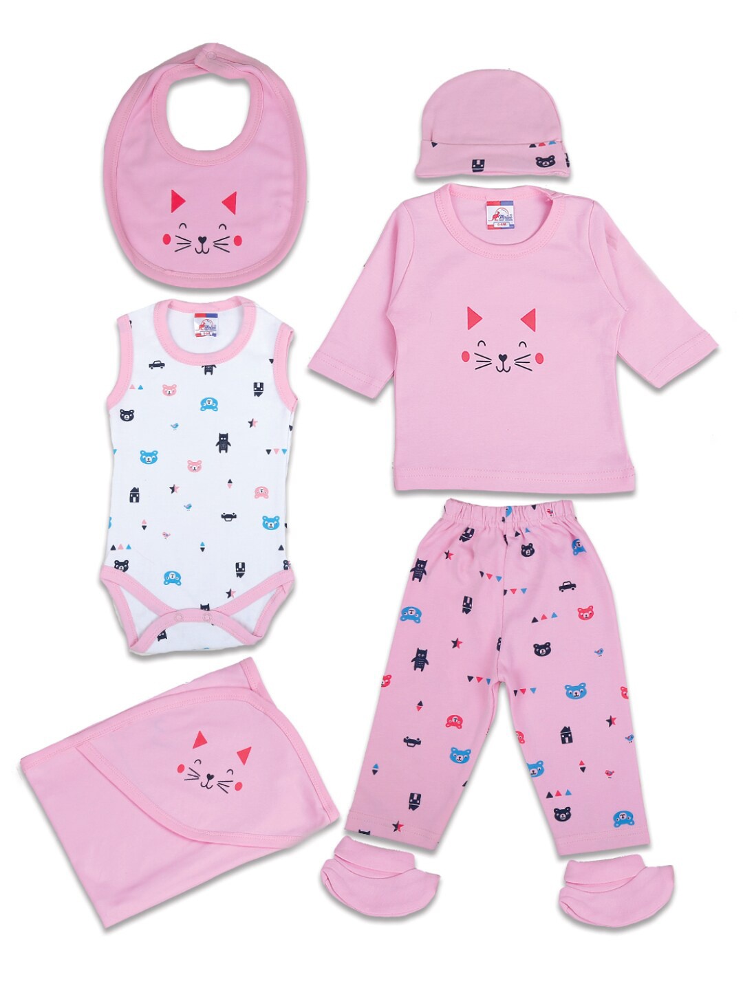 

V-Mart Kids Pink & Pink Printed Clothing Set