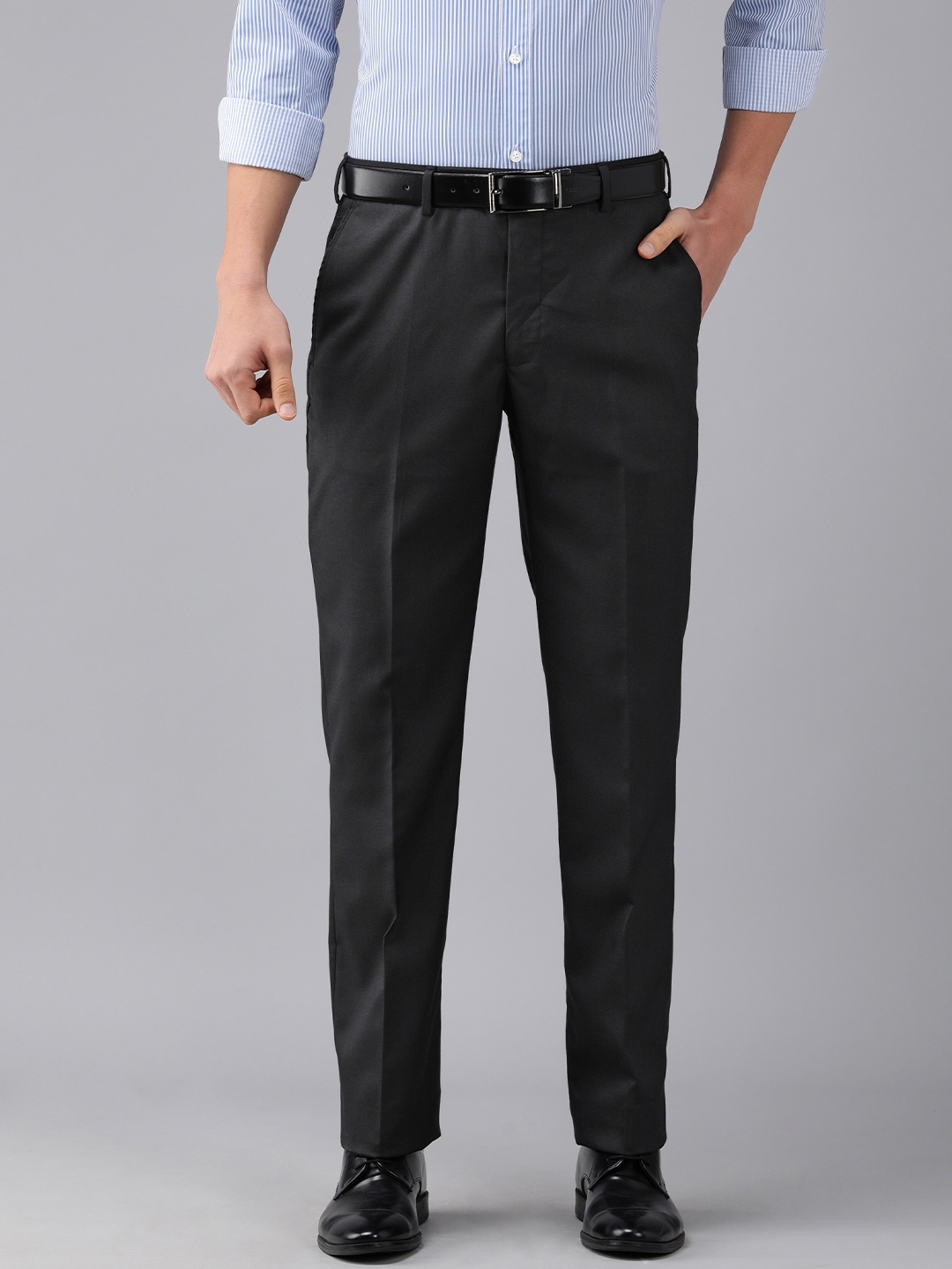

Park Avenue Men Black Smart Fit Trousers