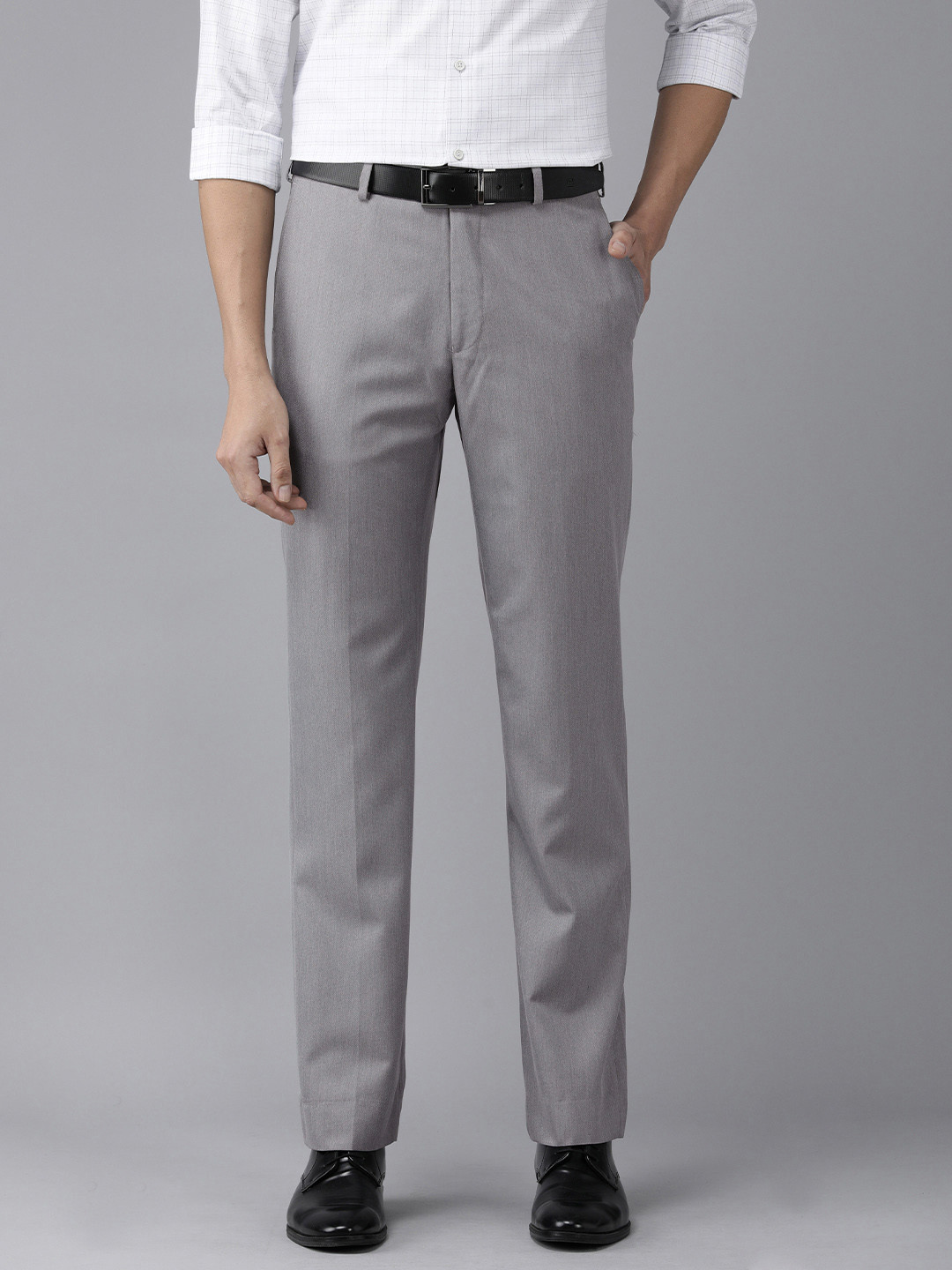 

Park Avenue Men Grey Smart Fit Trousers