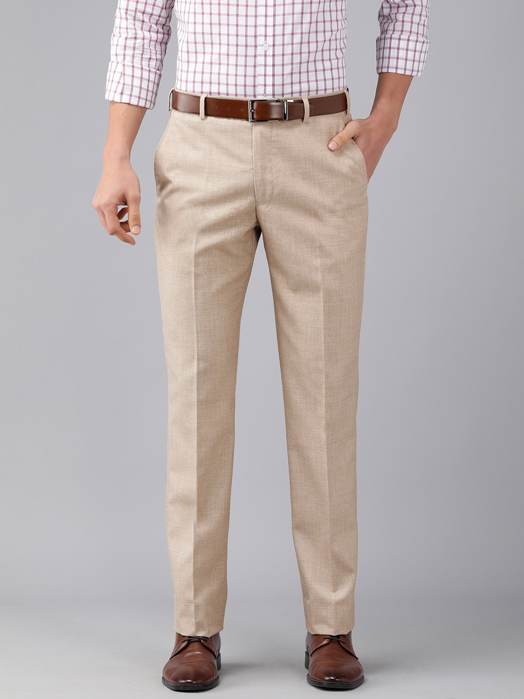 

Park Avenue Men Beige Smart Fit Trousers