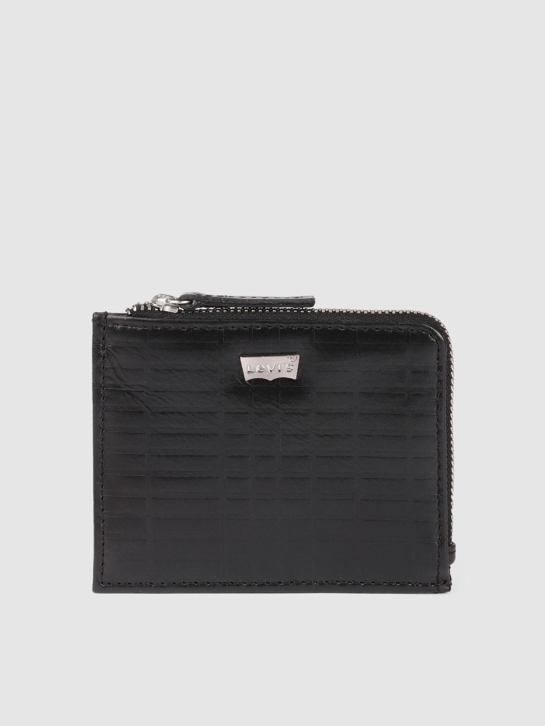 

Levis Men Black Textured Leather Card Holder