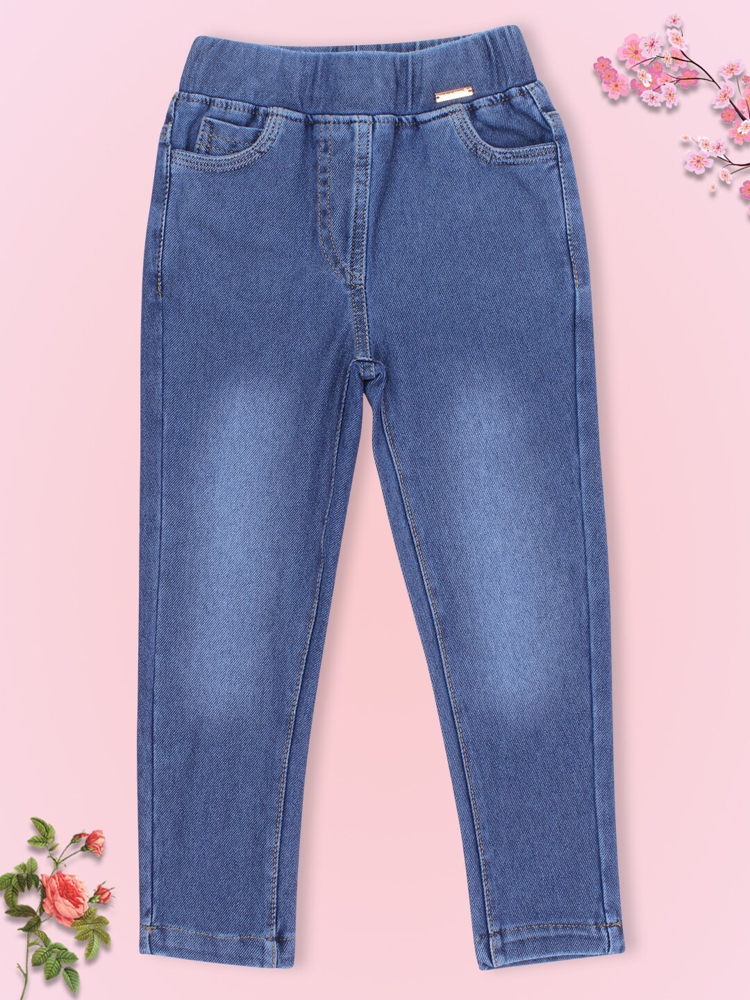 

CUTECUMBER Girls Blue Solid Jeggings