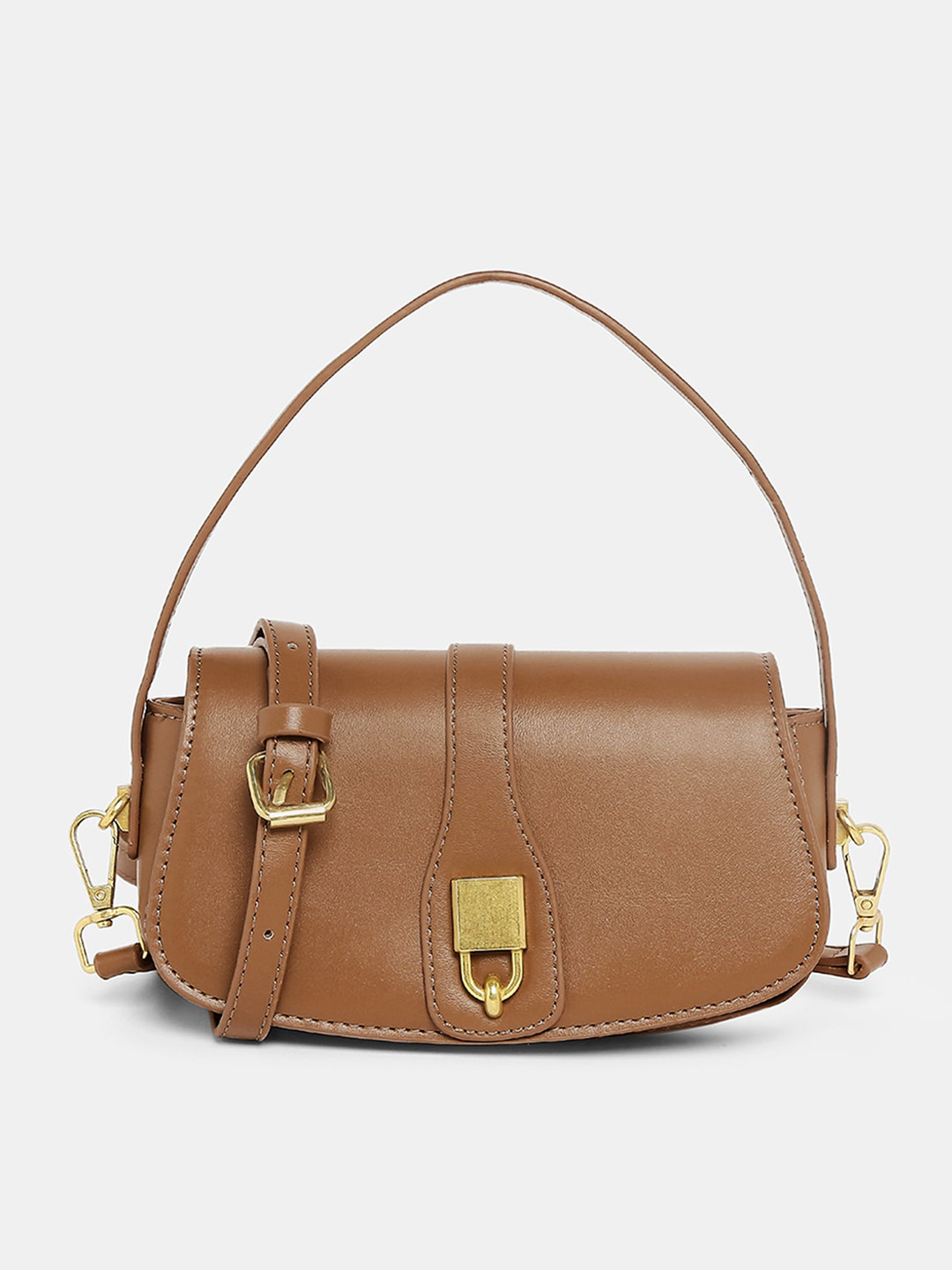

20Dresses Brown PU Bucket Handheld Bag