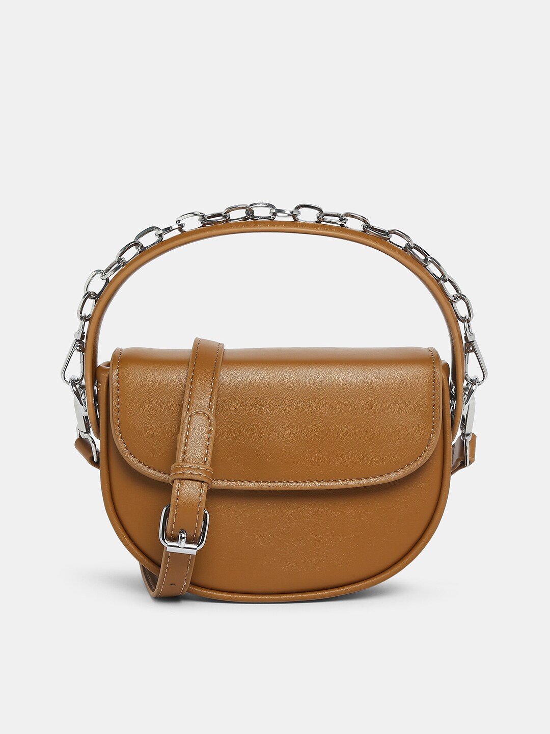 

20Dresses Brown Structured Sling Bag