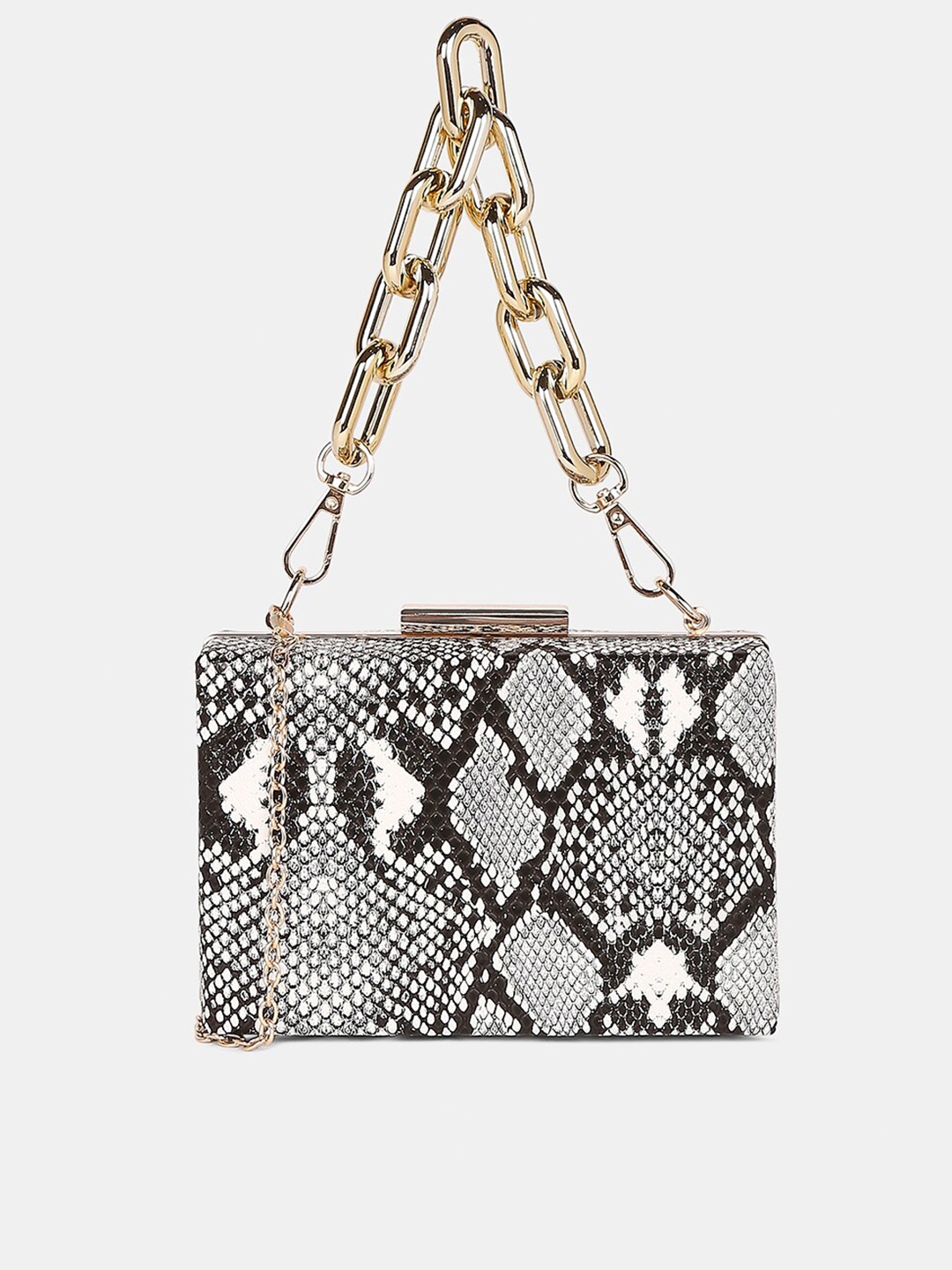

20Dresses Grey & White Printed Box Clutch