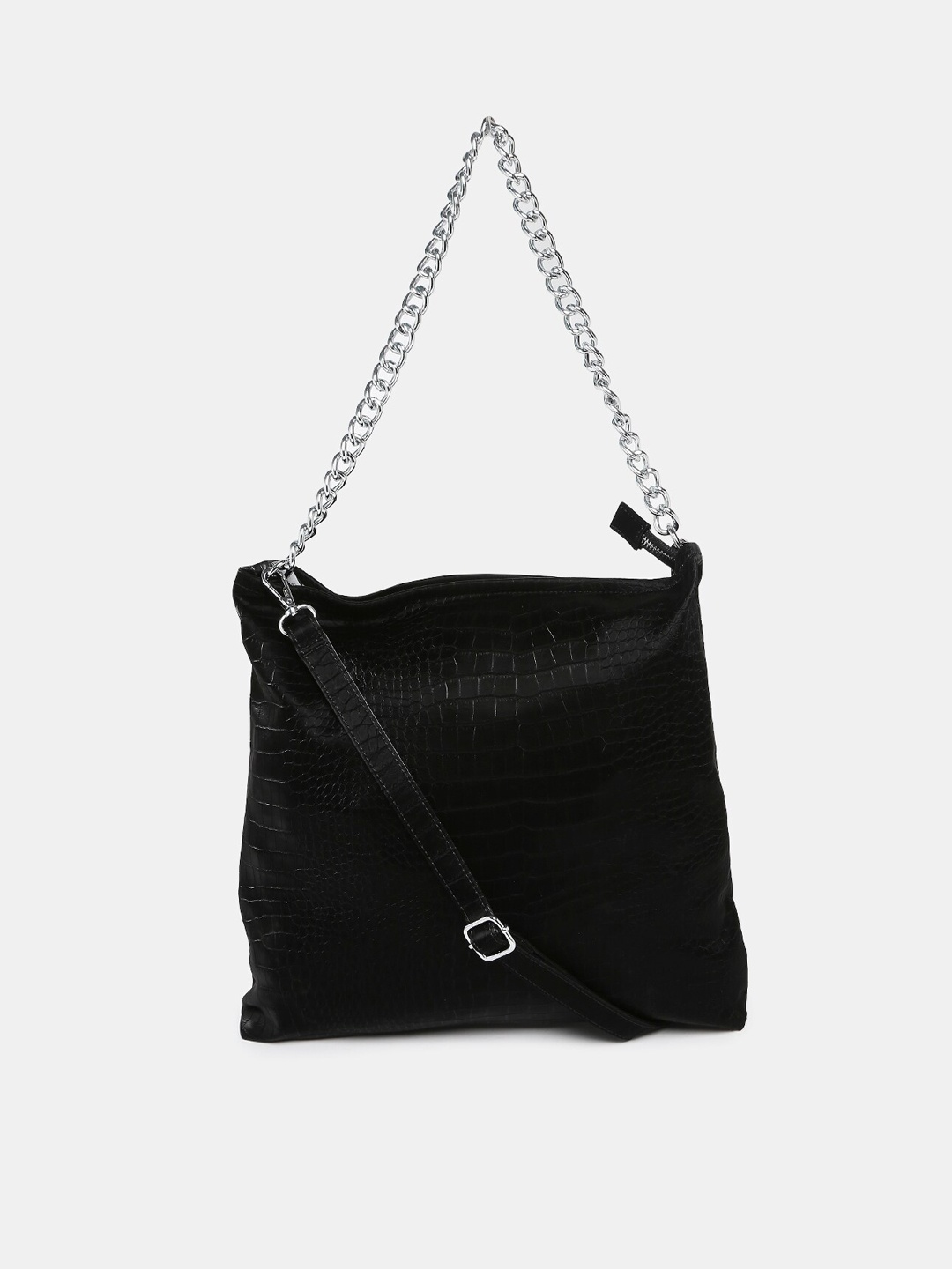 

20Dresses Black Textured PU Oversized Structured Tote Bag