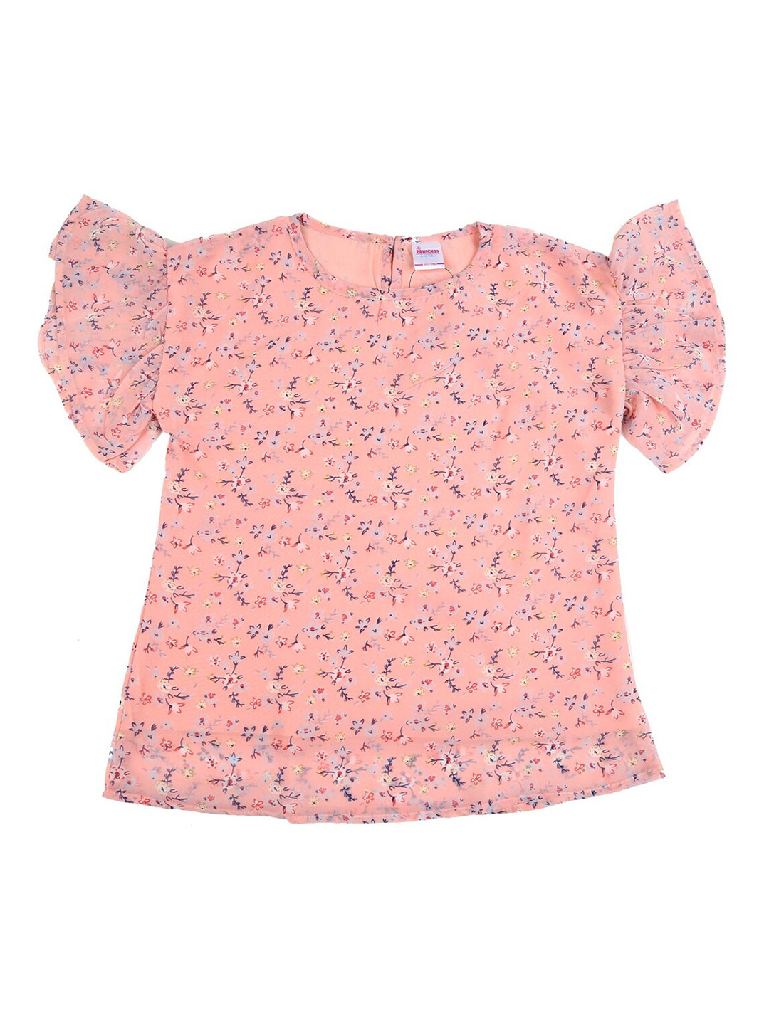 

V-Mart Pink Floral Print Georgette Knitted Top