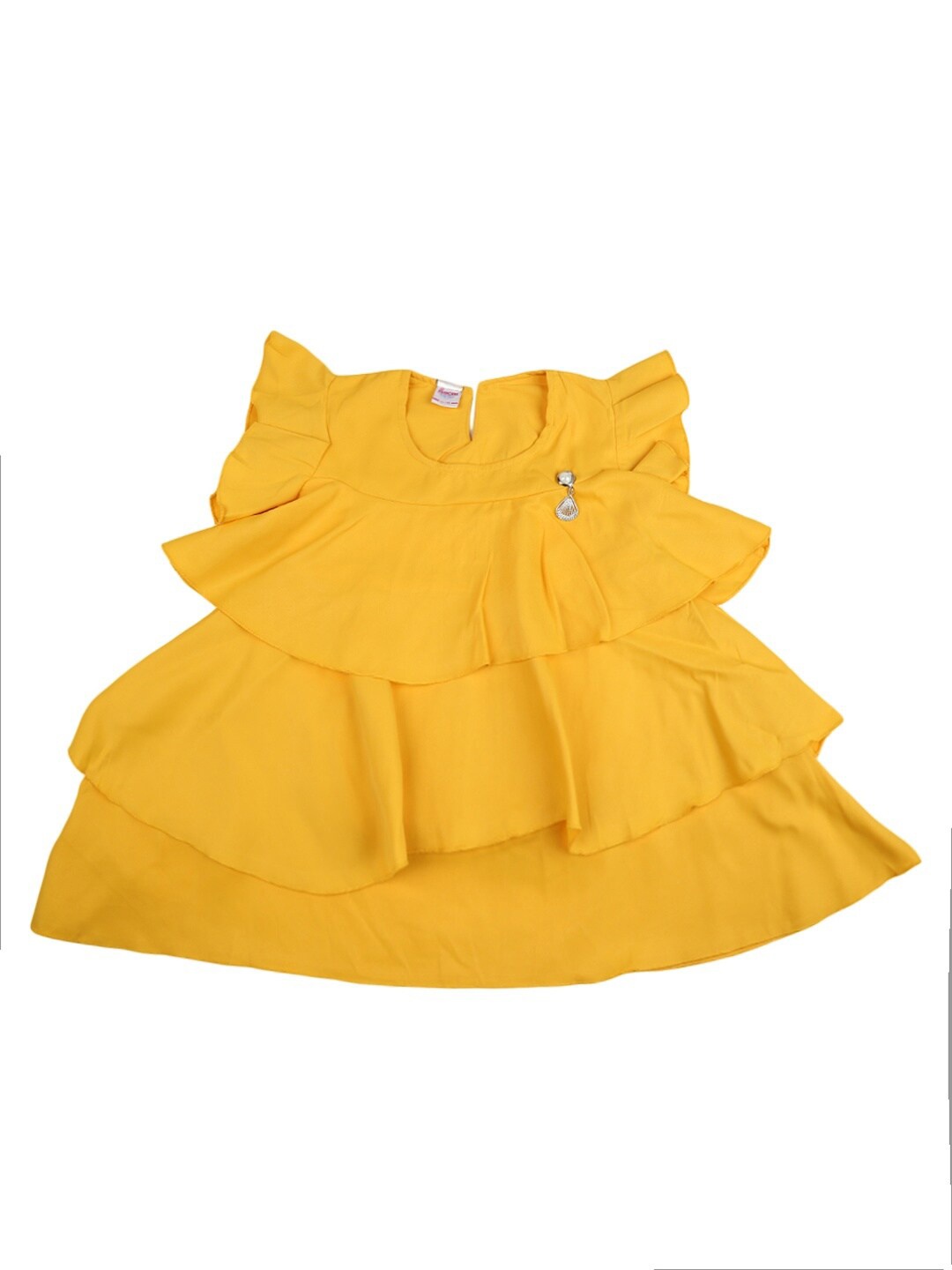 

V-Mart Girls Yellow Ruffles Georgette Top