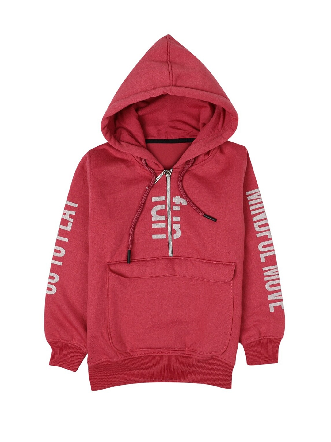 

V-Mart Girls Pink Printed Hooded Sweatshirt
