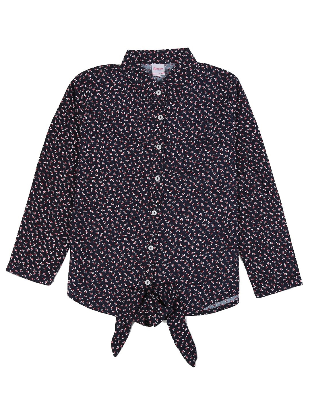

V-Mart Kids-Girls Blue Floral Print Shirt Style Top