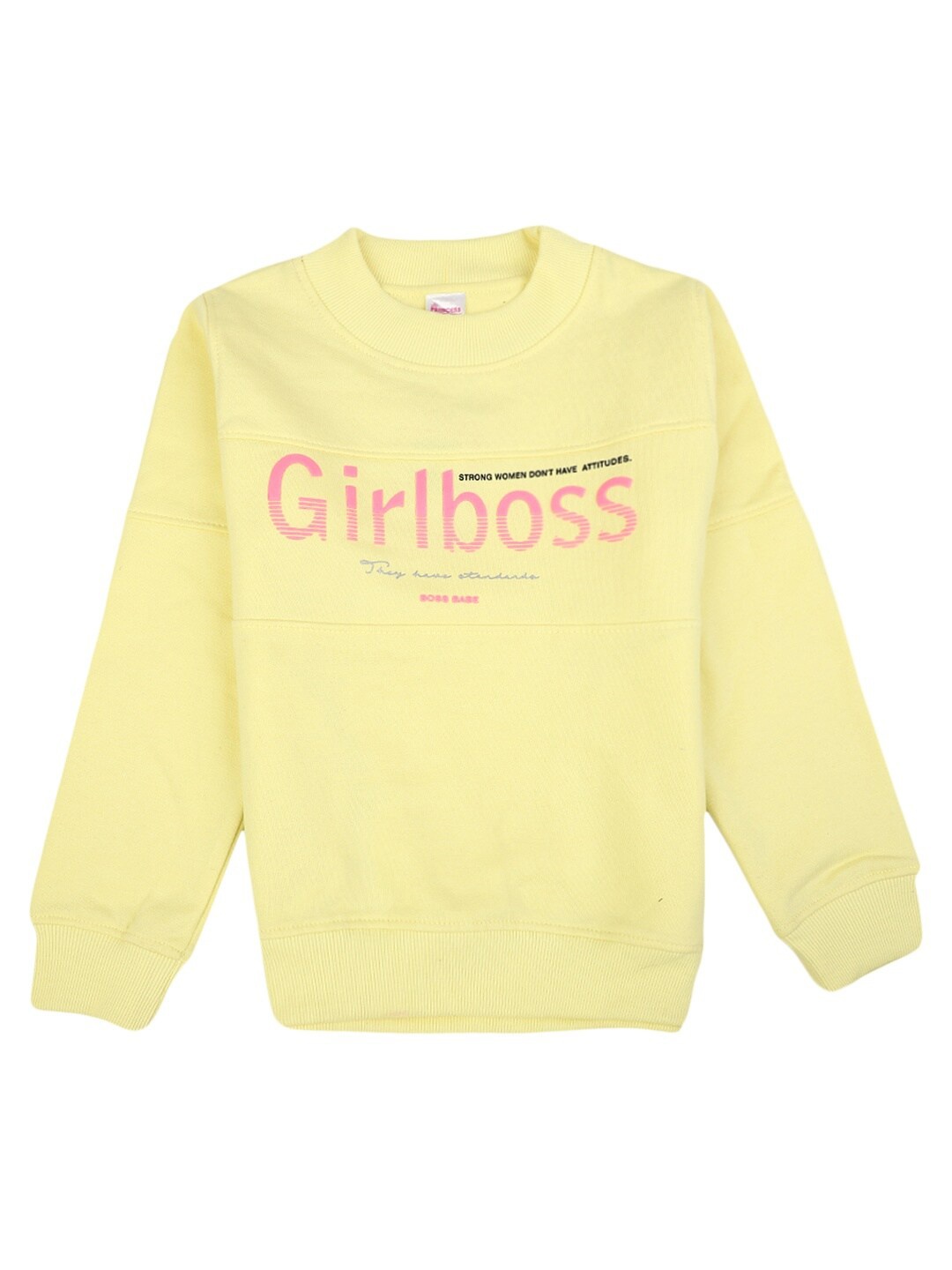 

V-Mart Girls Yellow Printed Cotton Sweatshirt