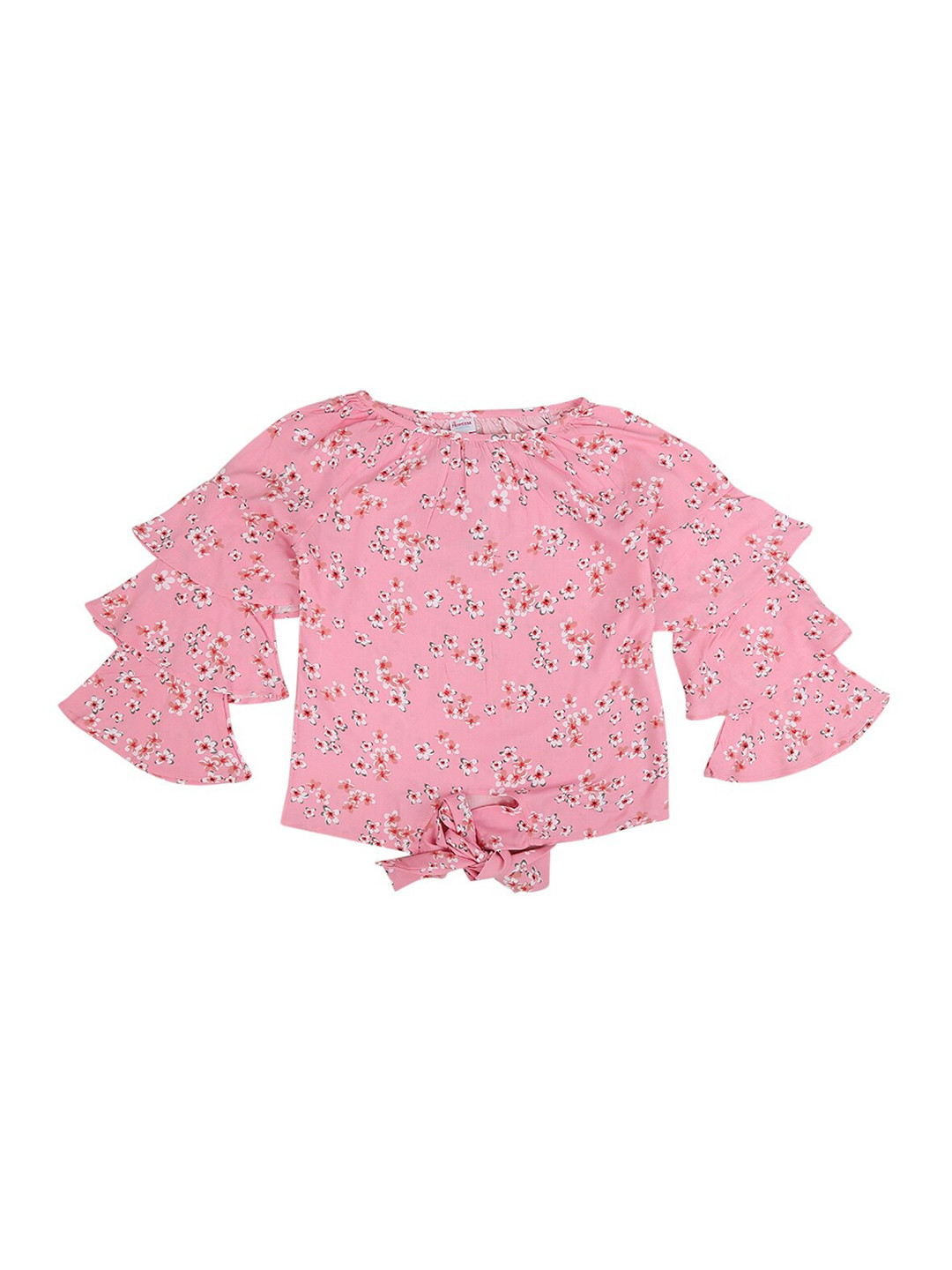 

V-Mart Kids-Girls Pink Floral Print Top