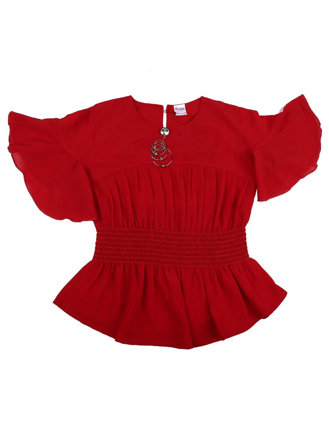 

V-Mart Red Peplum Top