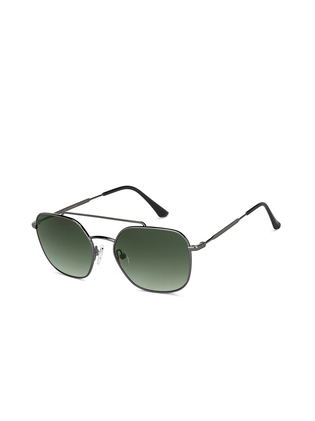 

John Jacobs Unisex Green Lens & Gunmetal-Toned Square Sunglasses 148411