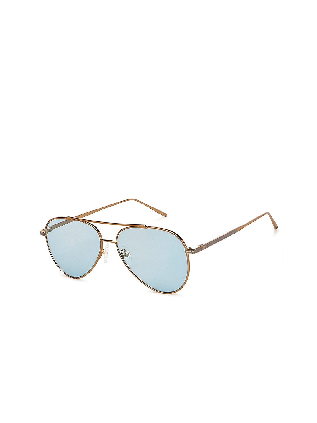 

John Jacobs Blue Lens & Gold-Toned Aviator Sunglasses with UV Protected Lens 147903-Blue