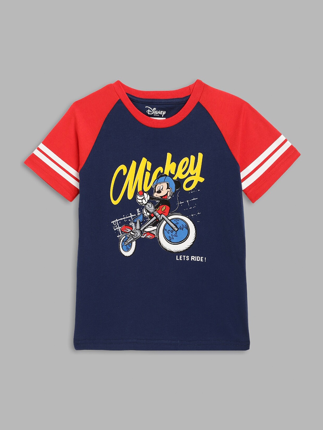 

Blue Giraffe Boys Navy Blue Mickey Mouse Printed T-shirt