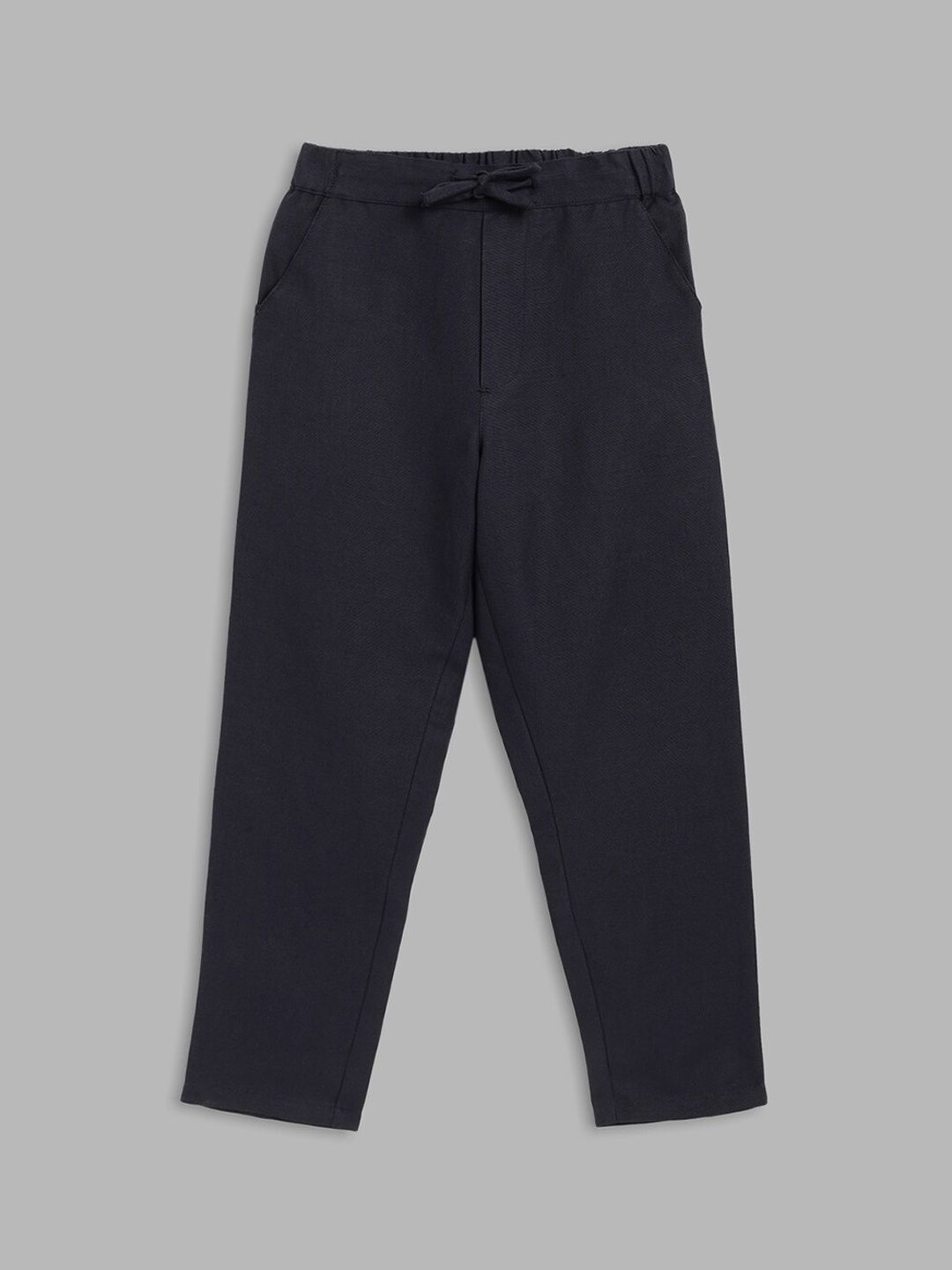 

Blue Giraffe Boys Navy Blue Solid Trouser